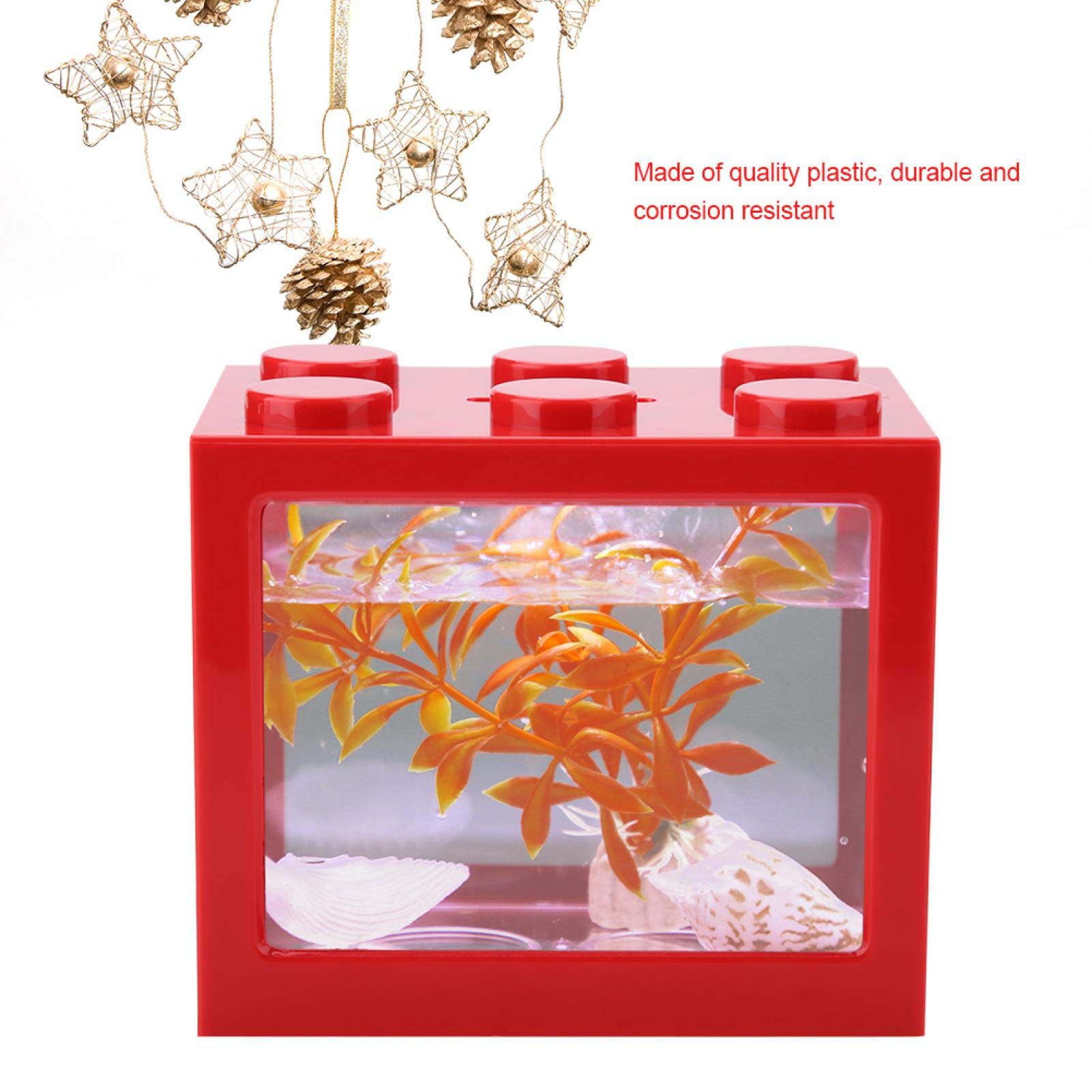 Mini Aquarium for Office - Small Decorative Fish Tank with LED Light, Perfect for Desk Decor, Home & Office Relaxation