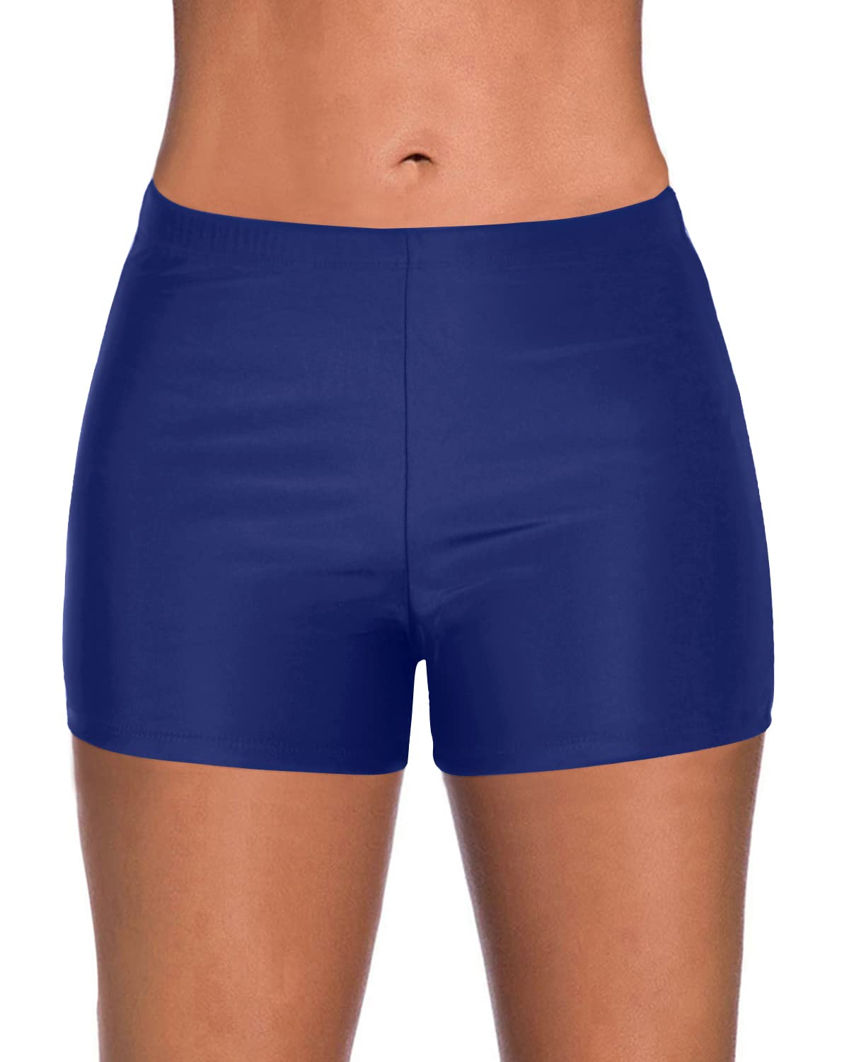 Yonique Women's Swim Shorts - Solid Color Tankini Bottoms, High Waist Swimwear for Women - Perfect for Beach, Pool & Summer Vacations