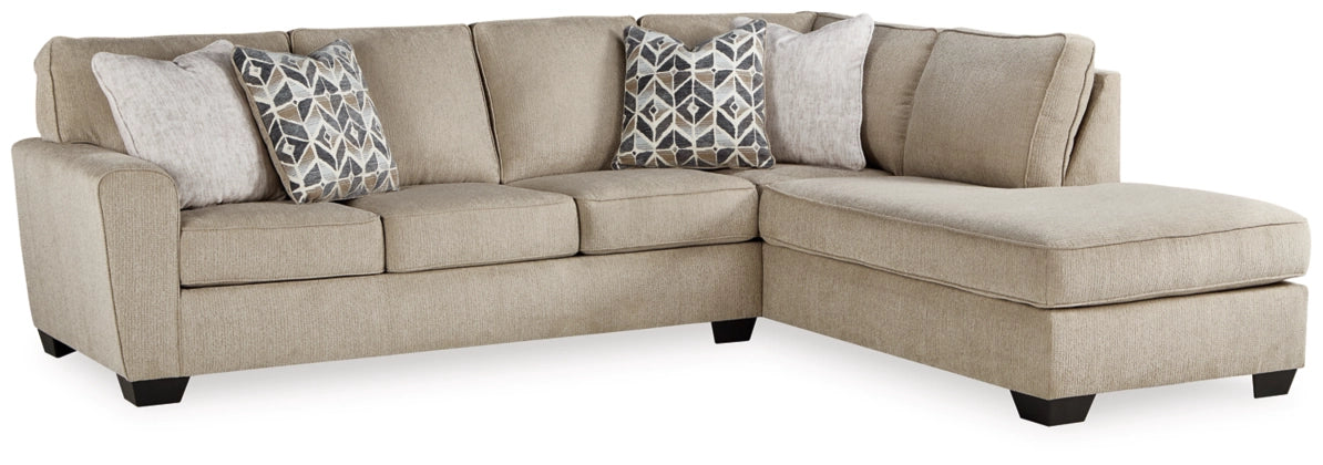Decelle 2-Piece Sectional Sofa with Right-Hand Facing Chaise in Putty - Modern Living Room Furniture for Small Spaces & Apartments
