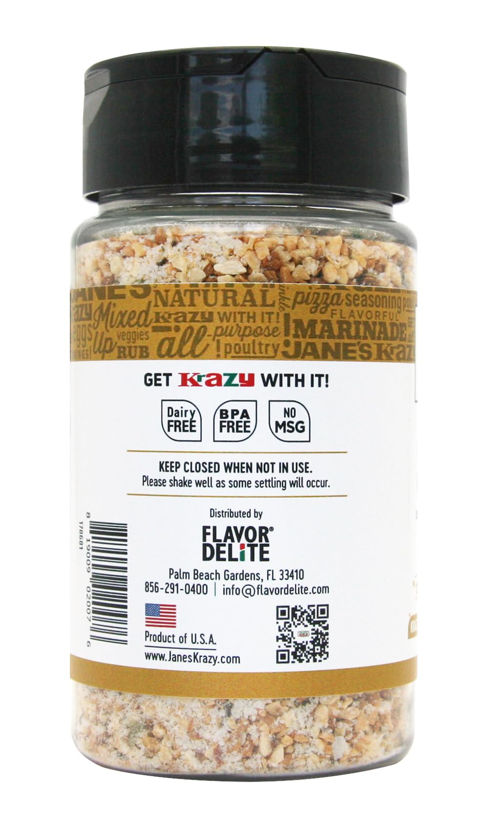 Jane's Krazy Chunky Mixed-Up Garlic Seasoning - 4.75oz (134g) | All-Purpose Garlic Salt Blend for Meat, Poultry, Seafood & Vegetables | Great for Grilling, Roasting & Cooking