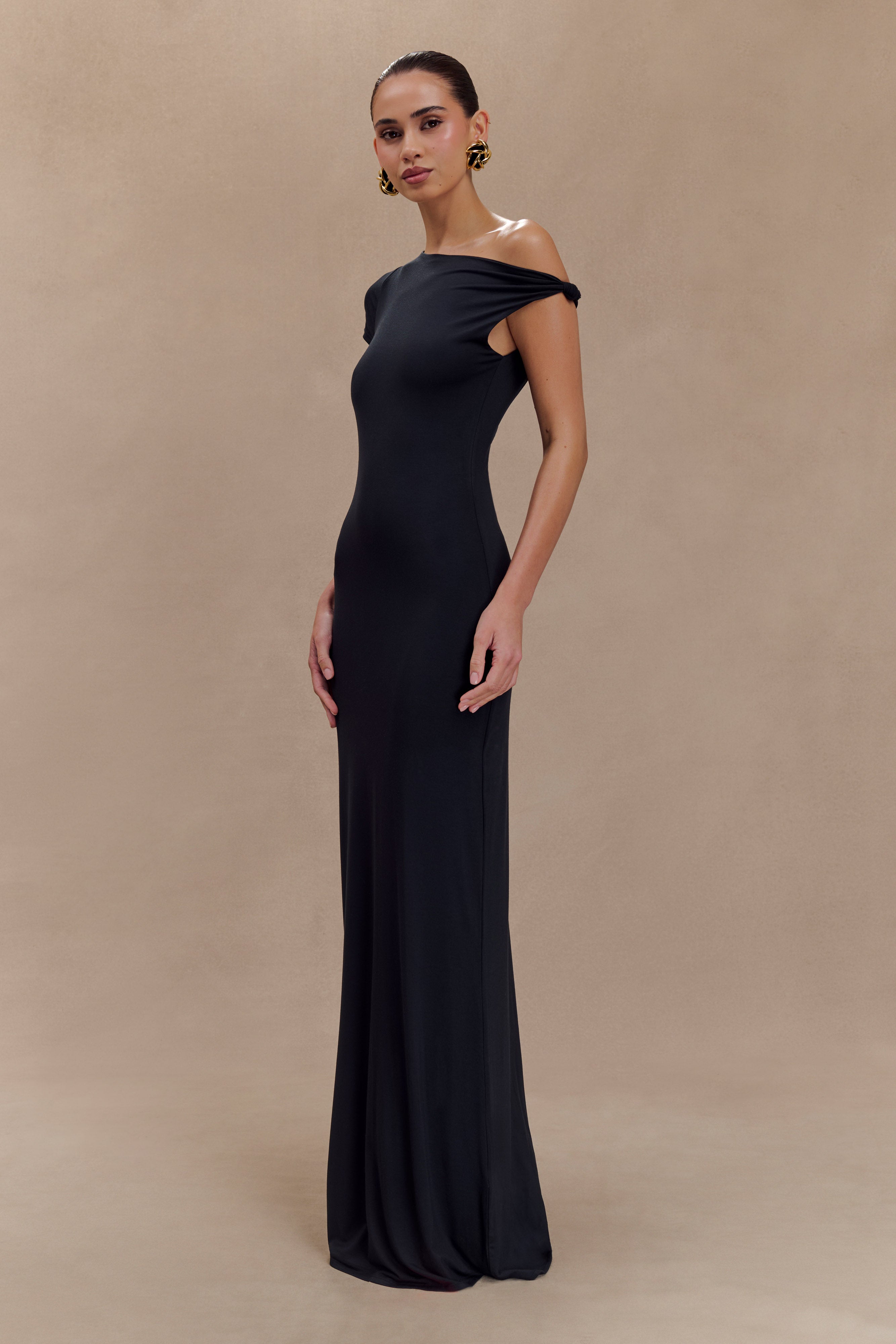Tamsin Women's Short Sleeve Modal Maxi Dress - Soft & Comfortable Summer Casual Dress in Black | Perfect for Beach, Vacation & Everyday Wear