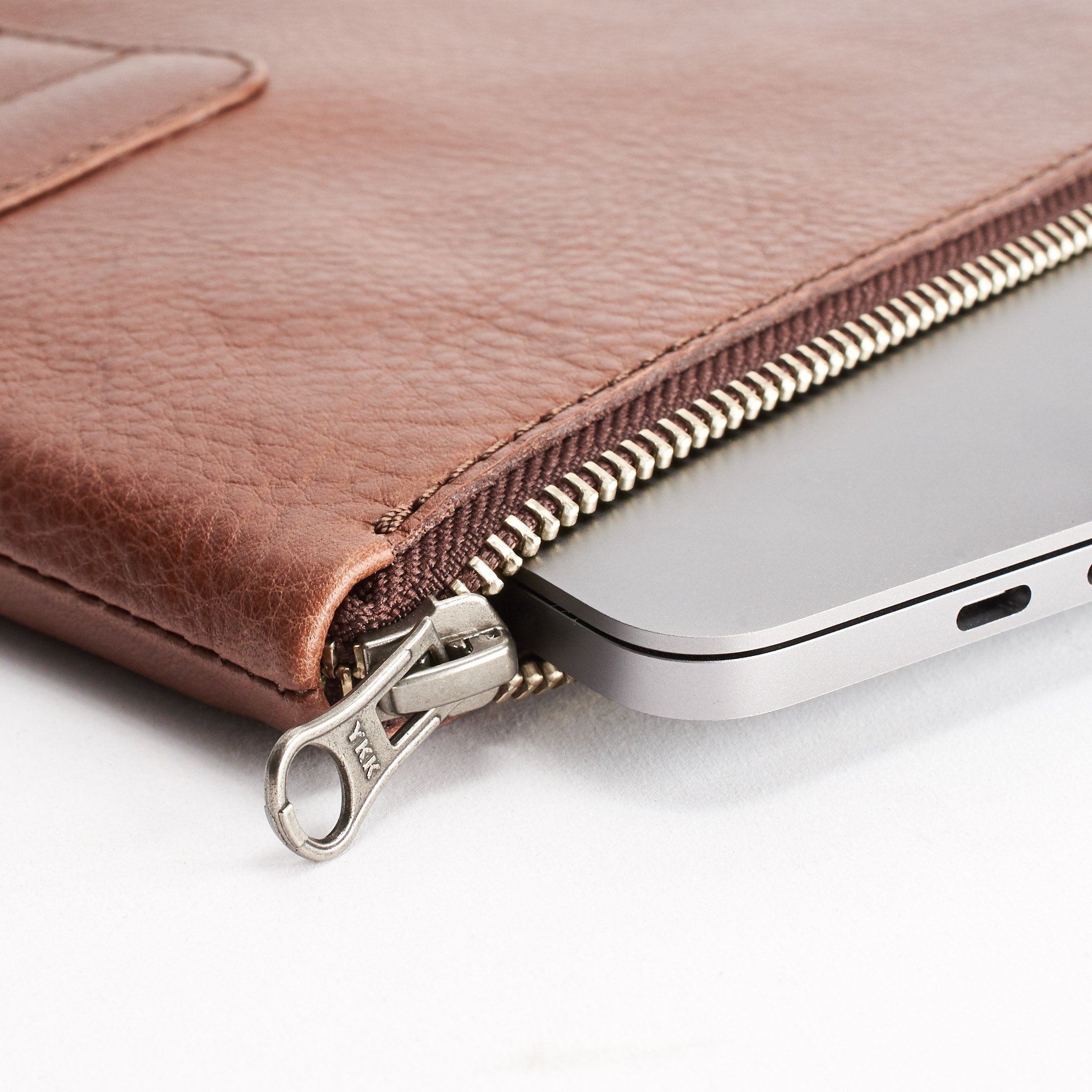 Premium Brown Leather Laptop Tablet Bag for Men - Business Document Holder Portfolio Organizer - Slim Work Folio Sleeve Case - Office Essentials & Professional Gifts for Men - Perfect for Business Meetings, Commuting & Work Travel