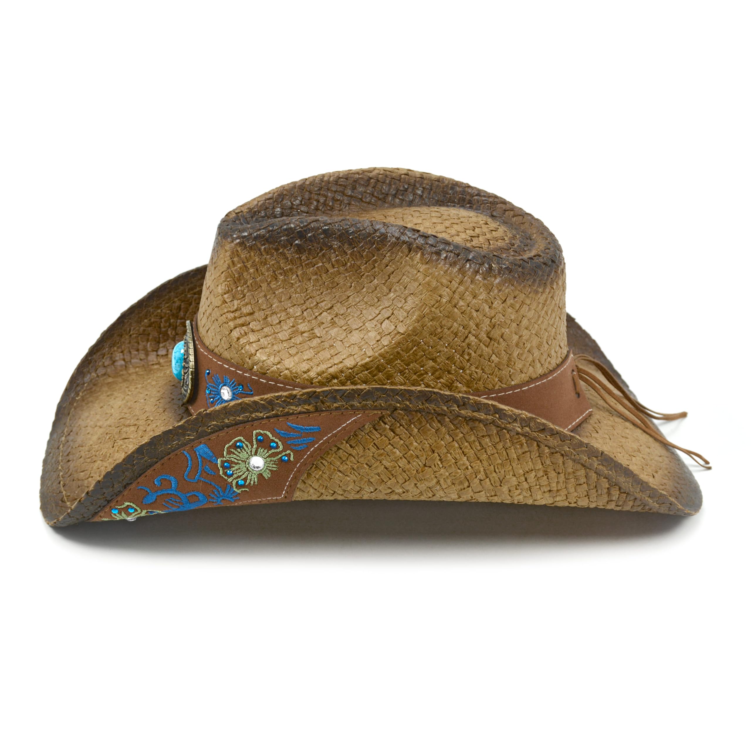Stylish Straw Cowboy Hats for Women & Men - Western Embroidered Cowboy Hat for Cowboys & Cowgirls - Perfect for Rodeos, Country Music Festivals & Outdoor Adventures