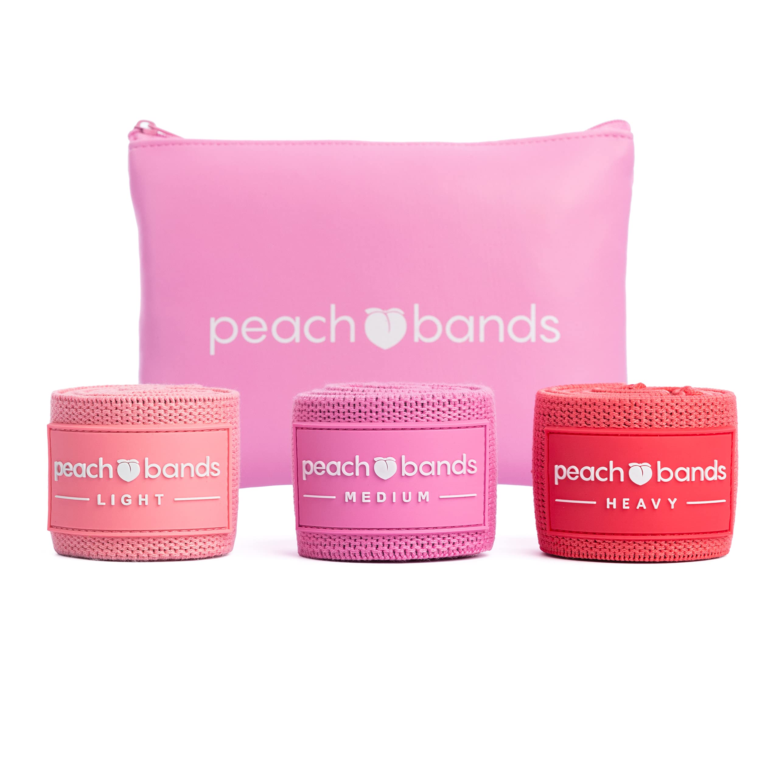 Peach Bands Hip Resistance Bands Set - Workout Bands for Legs, Butt & Glute Exercises | Toning & Strength Training | Home Gym, Yoga, Pilates & Fitness Accessories