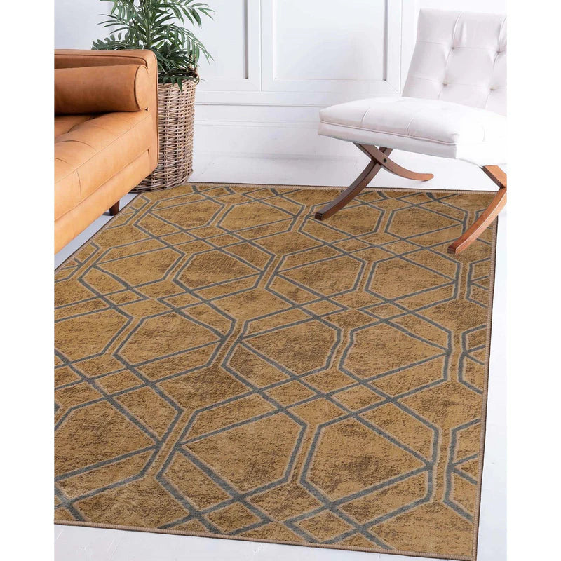 Abner Modern Medallion Indoor Area Rug - Non-Slip Living Room Carpet, Bedroom Runner Rug for Home Decor, Soft & Durable Floor Mat (5'x8', Grey) - Perfect for Living Spaces, Hallways & Entryways