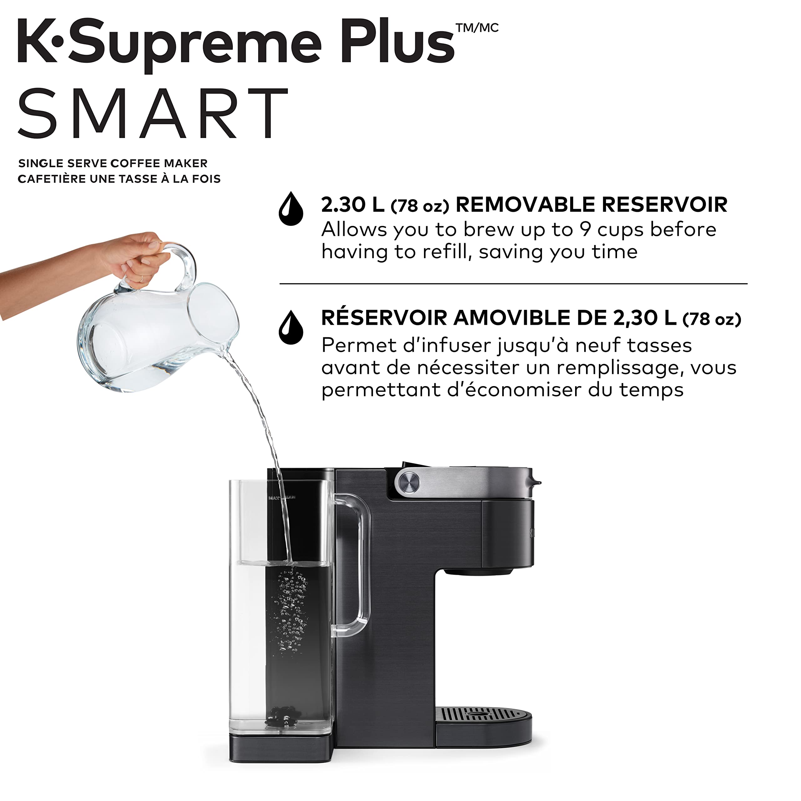 Keurig K-Supreme Plus SMART Single Serve K-Cup Pod Coffee Maker with WiFi Connectivity & App Control, Black - Perfect for Home, Office & Small Business Use