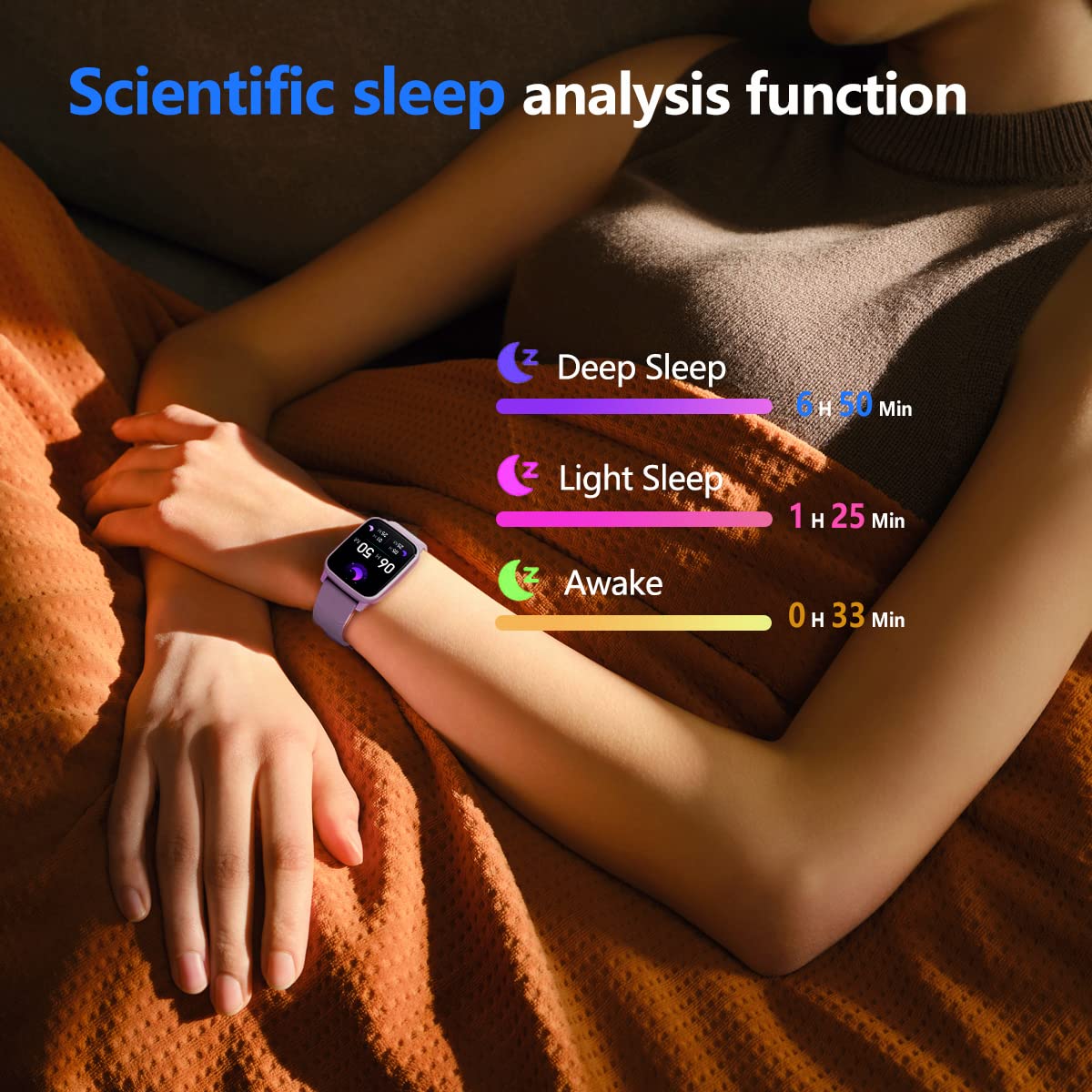 FITVII Smart Watch with Blood Pressure, Heart Rate & Blood Oxygen Monitor - 24/7 Fitness Tracker, Sleep & Calorie Counter, IP68 Waterproof Activity Tracker for Women & Men - Compatible with Android & iOS - Perfect for Gym, Running & Daily Health Tracking