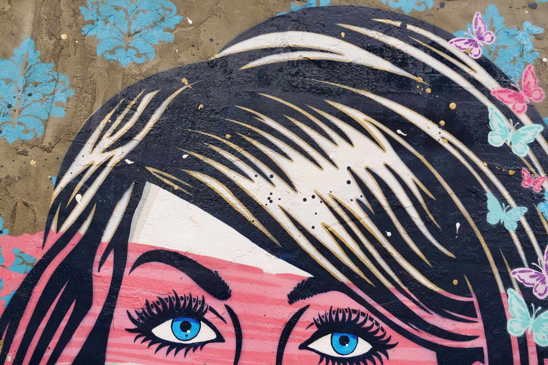 120cm x 150cm Cotton Kandy Urban Pop Art Painting - Beautiful Woman Industrial Concrete Wall Decor for Living Room, Bedroom & Office