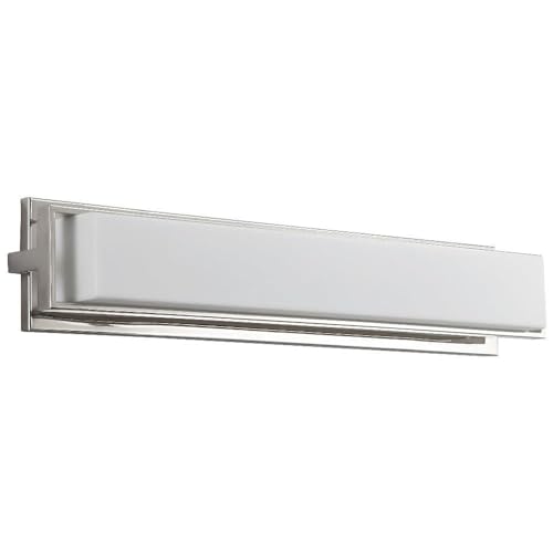 Plato Collection Polished Nickel Transitional LED Vanity Mirror - 3 Light Bathroom Makeup Mirror with Adjustable Brightness for Dressing Room & Bedroom Vanity Area