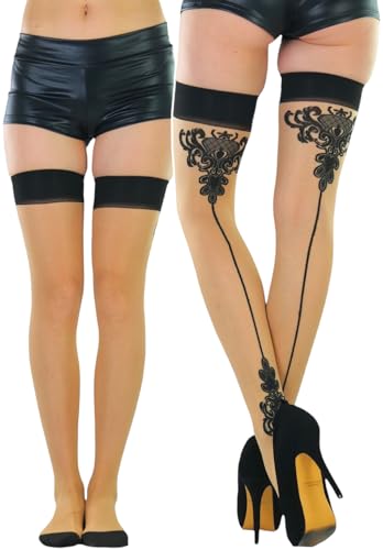 Baroque Insignia W/Backseam - Beige/Black