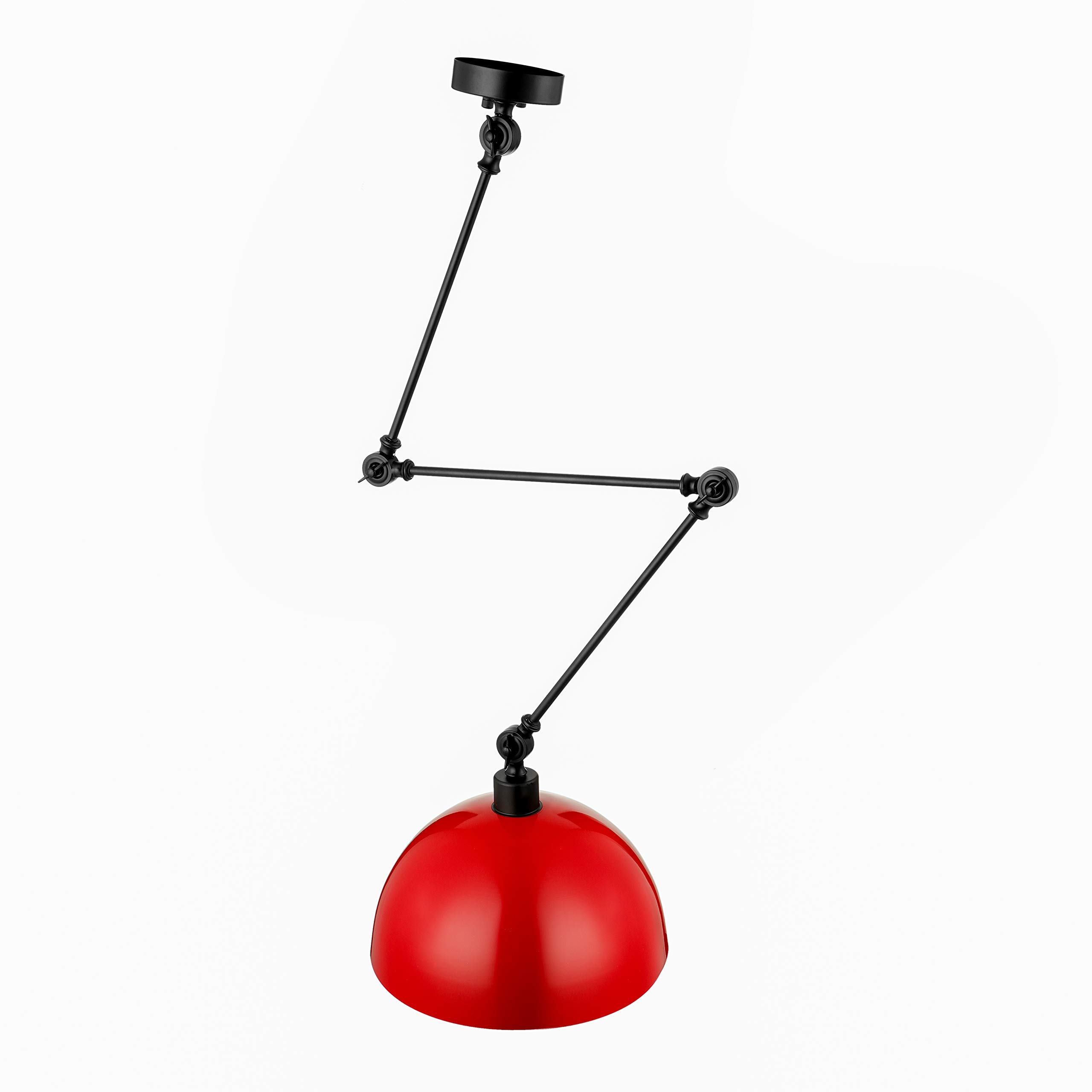 Nordic Modern Pendant Lights - Adjustable Bowl Lampshade Ceiling Fixture for Living Room, Kitchen, Office & Bar | Contemporary Hanging Lamp in Red - Perfect for Dining Areas, Bedroom Accent Lighting & Loft Spaces