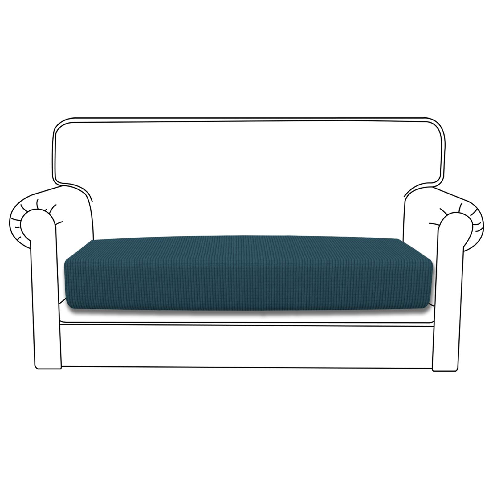 Stretch Loveseat Cushion Cover - Soft Elastic Sofa Slipcover Protector for Furniture (Deep Teal) | Perfect for Living Room, Bedroom, or Office Sofa Protection