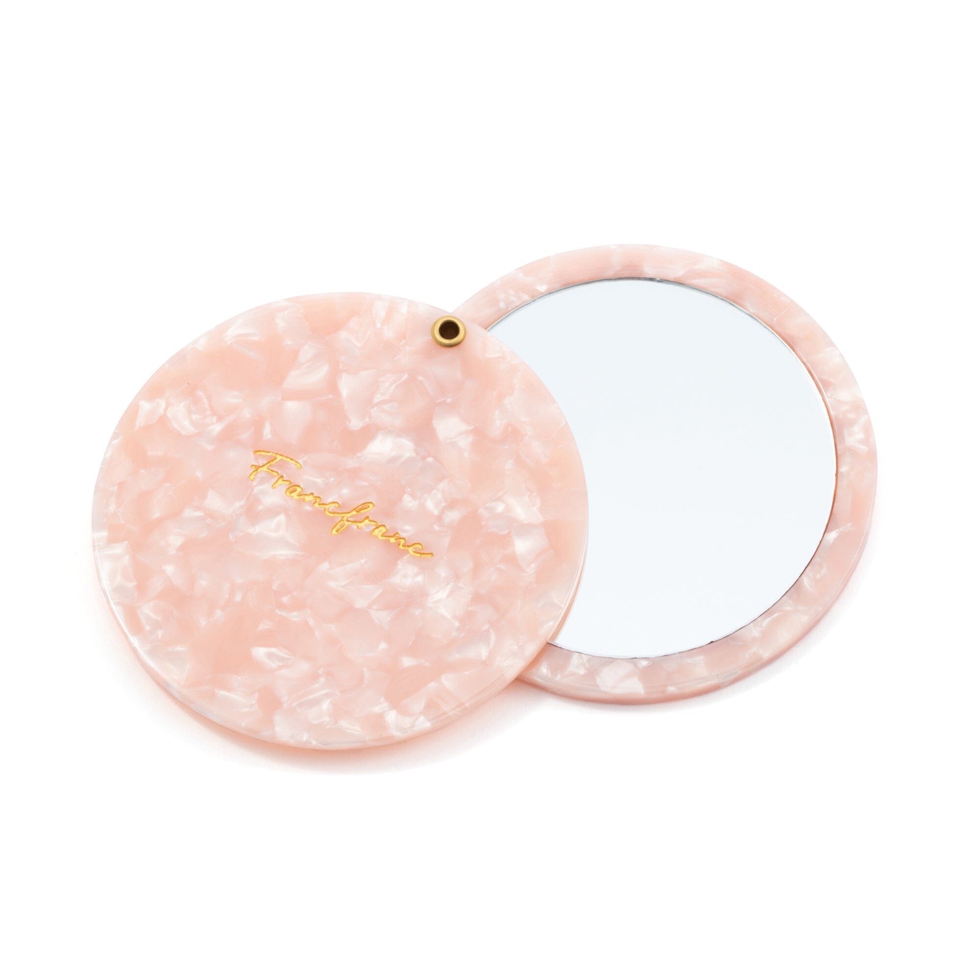 Pink Compact Mirror with Pouch - Portable Travel Makeup Mirror for Women, Girls | Perfect for Purse, Car, Office & Touch-Ups On-The-Go
