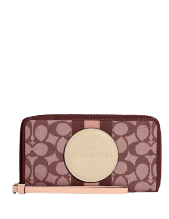 Coach Dempsey Large Phone Wallet - Signature Jacquard with Stripe & Patch - Perfect for Everyday Use, Travel & On-the-Go Essentials