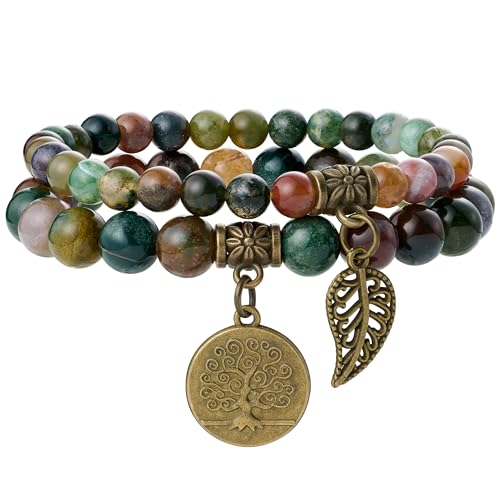 India Agate Bracelet Set