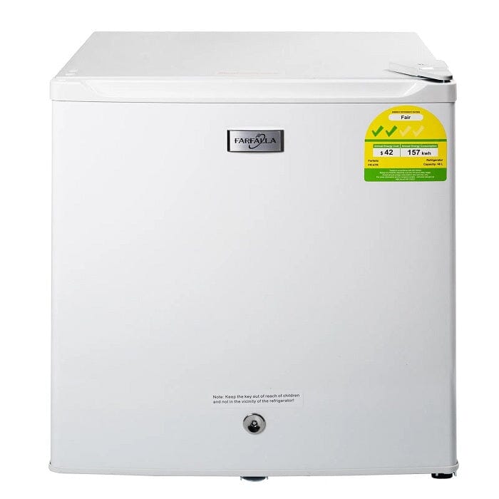 Farfalla 46L Mini Bar Fridge FR47R - Compact Refrigerator for Bedroom, Office, Dorm & Small Spaces - Energy Efficient Beverage Cooler for Drinks, Snacks & Beauty Products