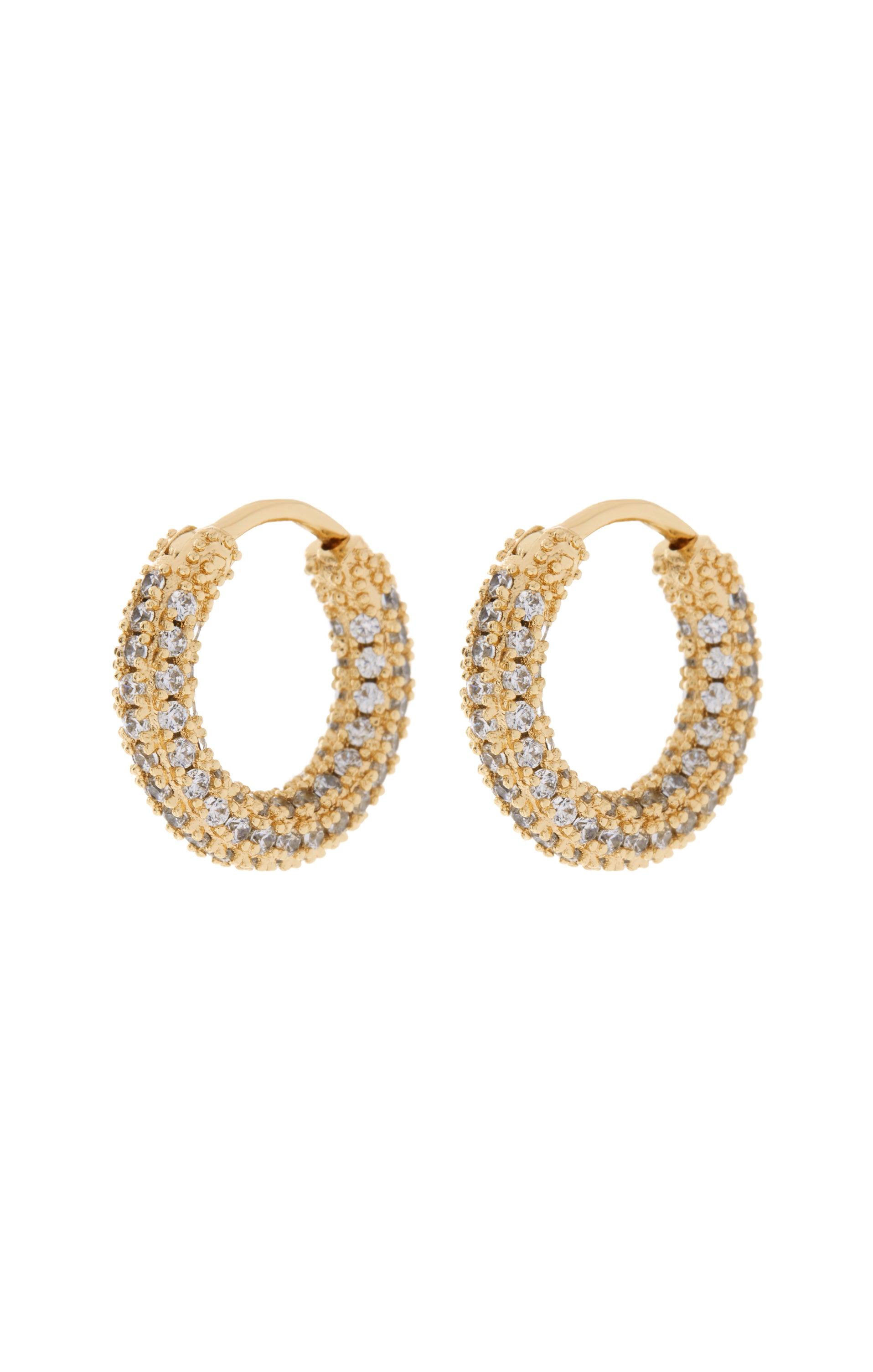 LUV AJ Pave Amalfi Huggie Earrings - 14K Gold Plated Hoop Earrings for Women | Perfect for Everyday Wear, Date Night & Special Occasions