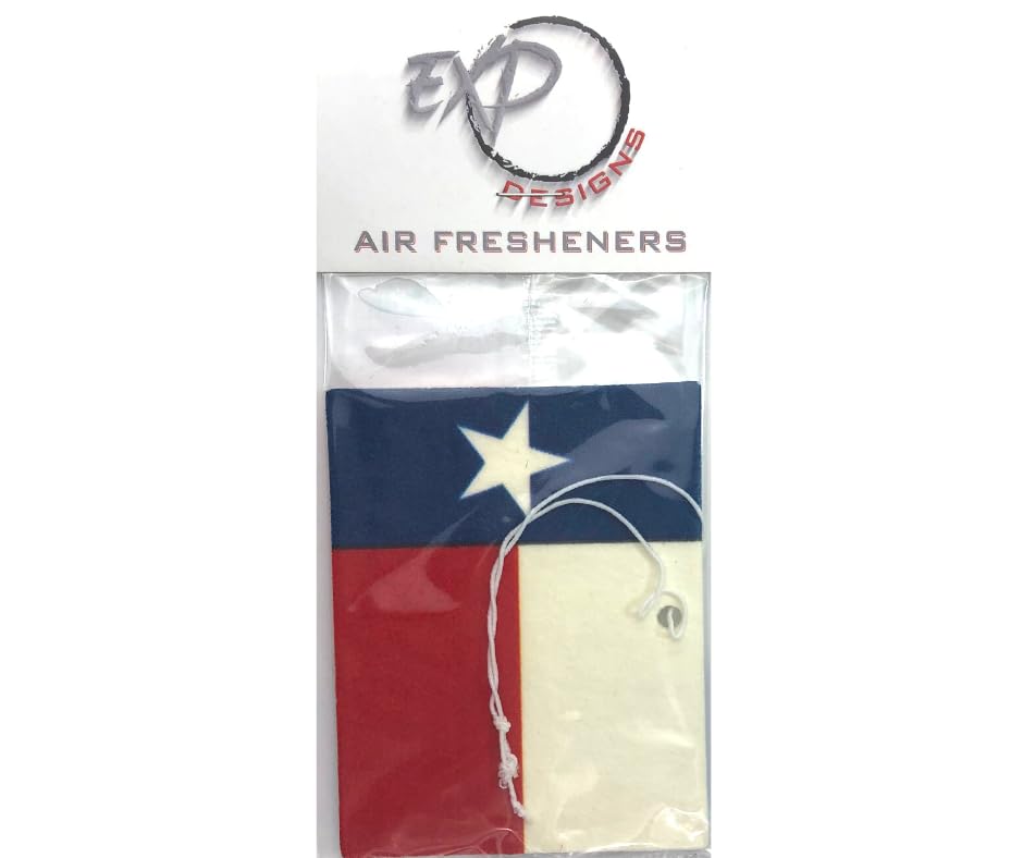 Texas Flag Car Air Freshener - Long Lasting Scent for Home & Office | USA Made | Perfect for Cars, Trucks & Texas Pride Decor