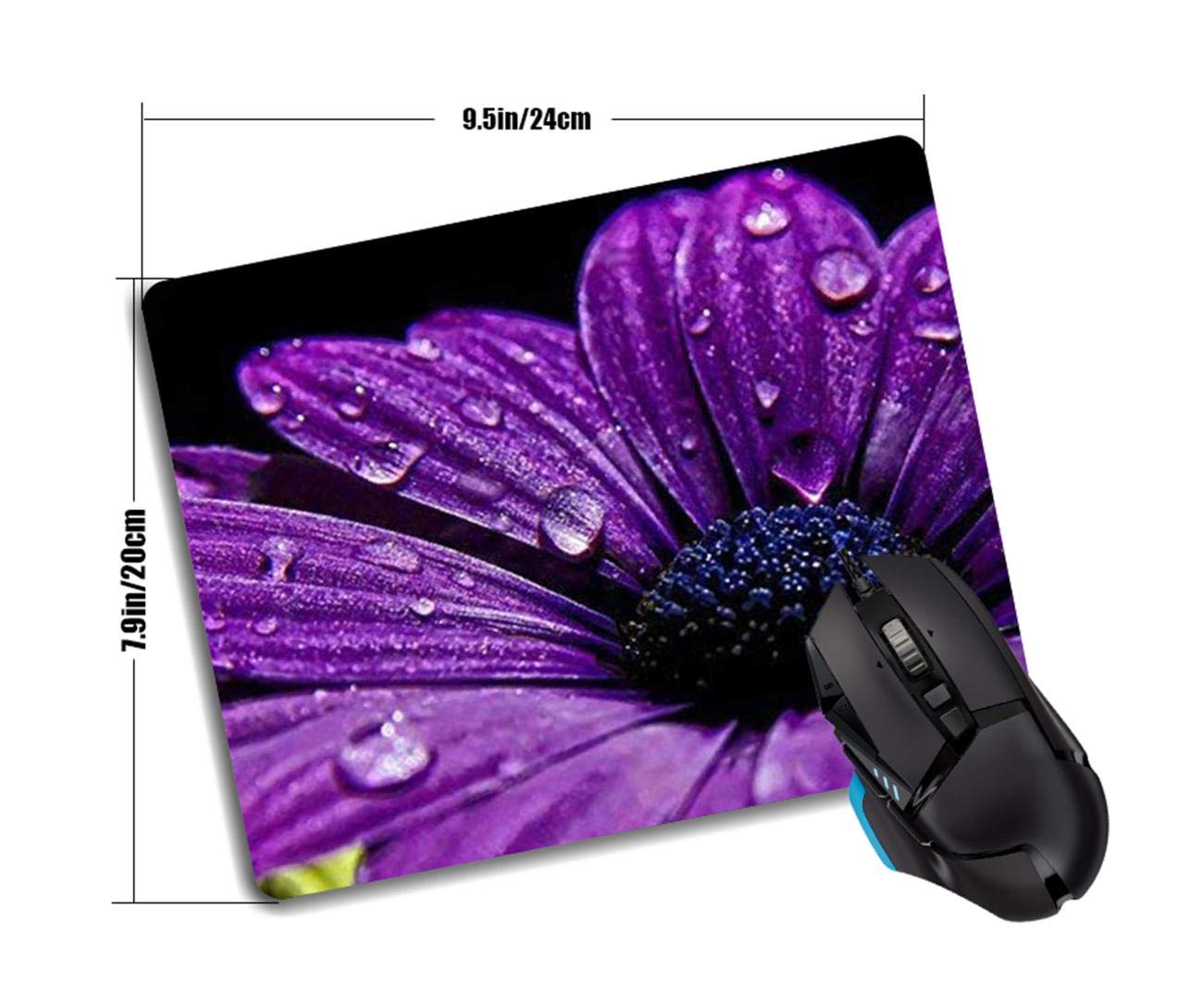 Purple Daisy Mouse Pad - Non-Slip Rubber Base with Custom Design for Computer & Laptop | Perfect for Office, Gaming & Home Workspace
