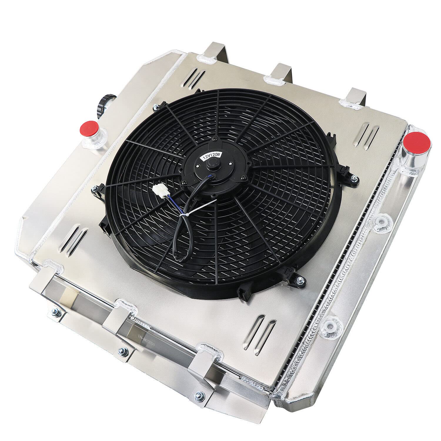3 Row Aluminum Radiator & Shroud Fan for 1955-1959 Chevy Truck Pickup 3100 3200 3400 3500 3600 3700 3800 & Suburban Apache/GMC 100 150 - Perfect Cooling Upgrade for Classic Trucks & Restoration Projects
