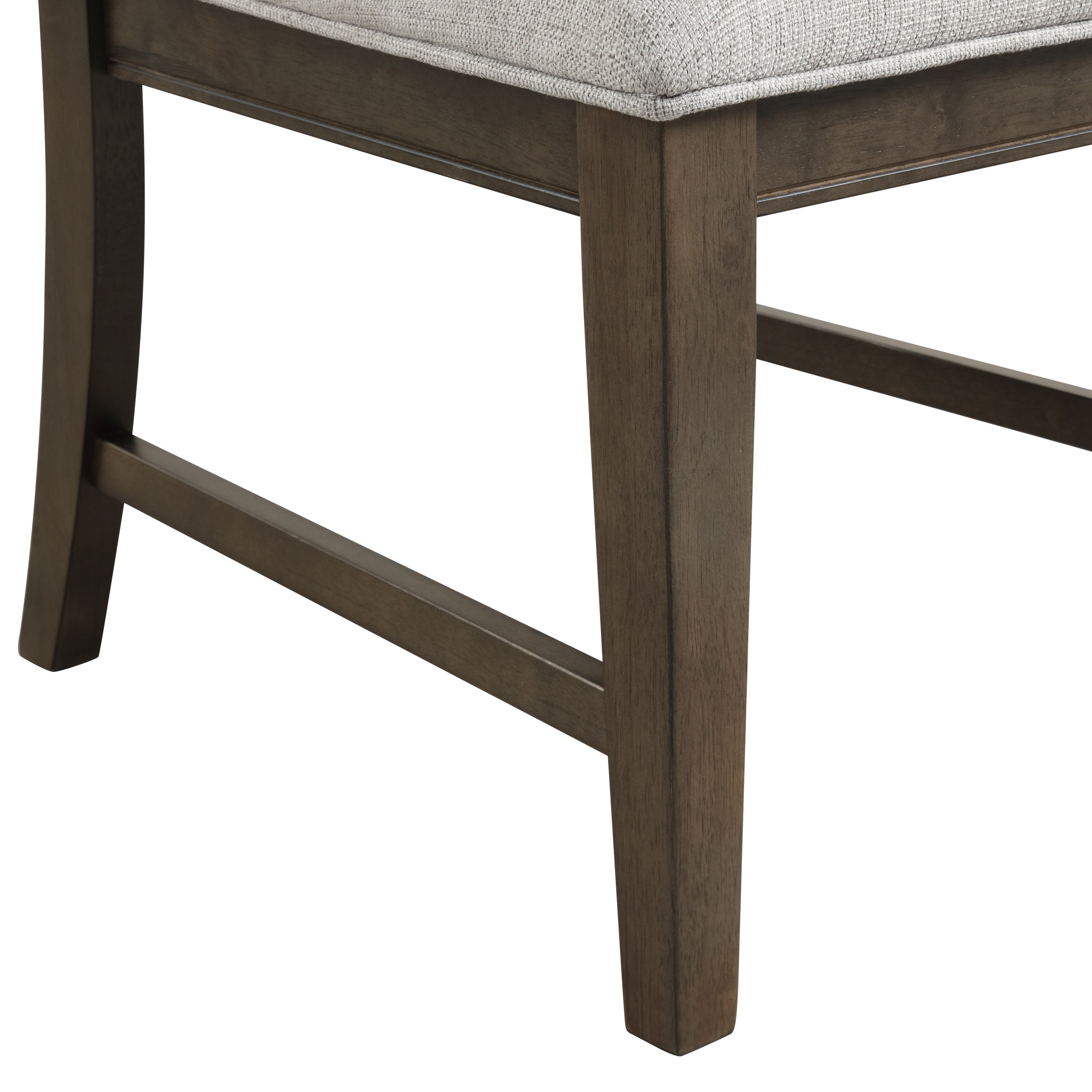 Roundhill Furniture Aberll Solid Wood Upholstered Armchairs - Gray Living Room Chairs Set of 2 for Dining Room, Bedroom, or Home Office