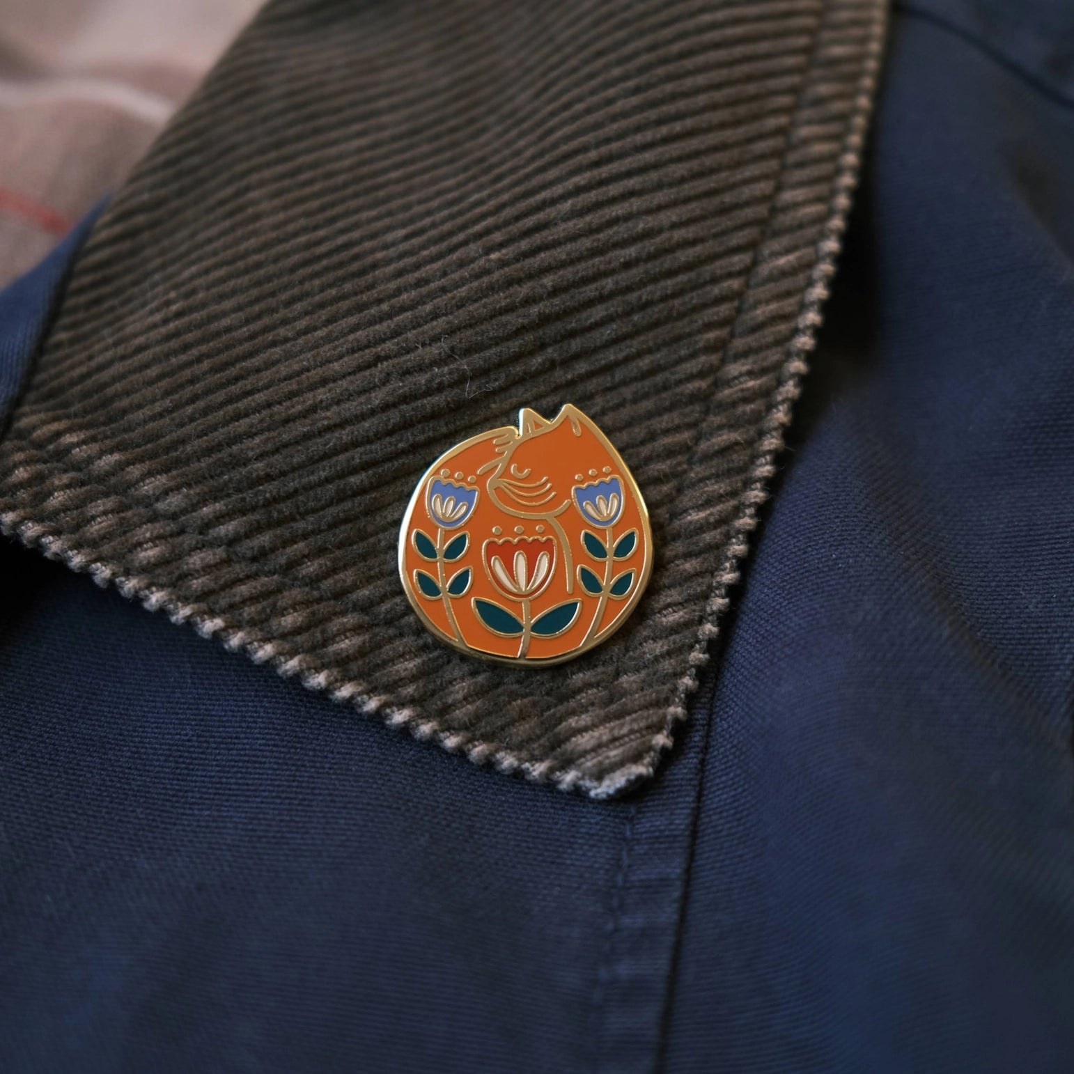 Cat Nap (Orange) Enamel Pin - Cute Cat Lover Accessory for Backpacks, Jackets & Denim - Perfect Gift for Pet Owners