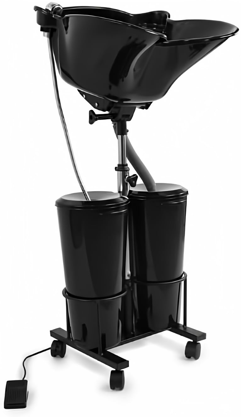 **Adjustable Portable Electric Shampoo Bowl for Salon & Home Use - Tear-Free Hair Washing Sink with Drain Pipe & Bucket - Perfect for Beauty Salons, Barber Shops & Mobile Stylists**    *(Use Scenes: Ideal for professional salons, barbershops, home haircare, mobile hairdressers, and pet grooming services.)*