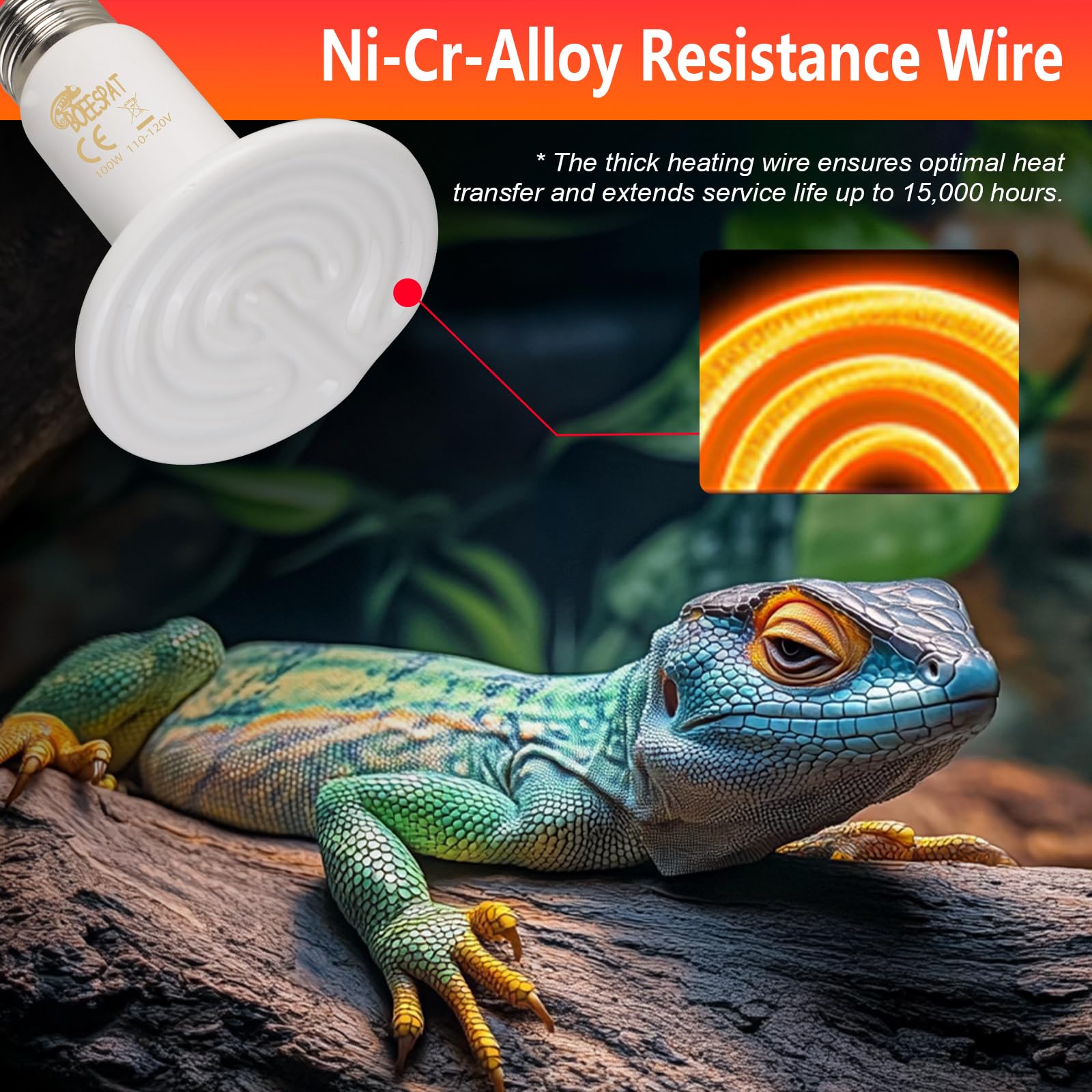 150W Ceramic Heat Emitter Bulbs for Reptiles - Energy Efficient Infrared Heat Lamp for Bearded Dragons, Geckos, Lizards & Tortoises - 2 Pack White Reptile Basking Bulbs - Perfect for Terrariums & Pet Habitats