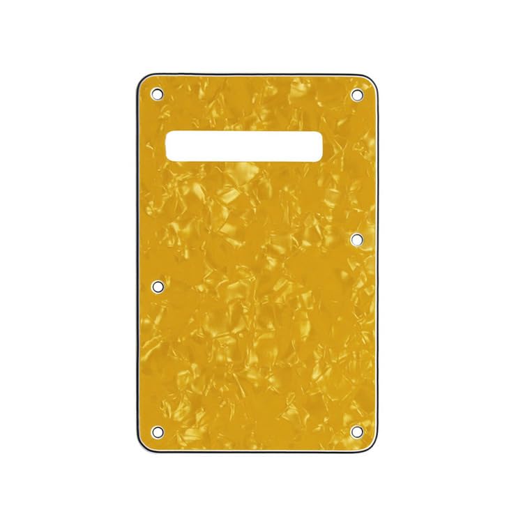 Yellow Pearl Strat Pickguard Tremolo Cavity Cover Backplate for Fender Stratocaster Electric Guitar - Replacement Part for DIY Guitar Repair & Customization