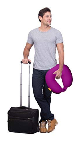 ORKA TRAVEL Micro Beads Solid U Neck Pillow for Travel & Office - Comfortable Support for Airplane, Car, Home Use - Purple Memory Foam Neck Rest