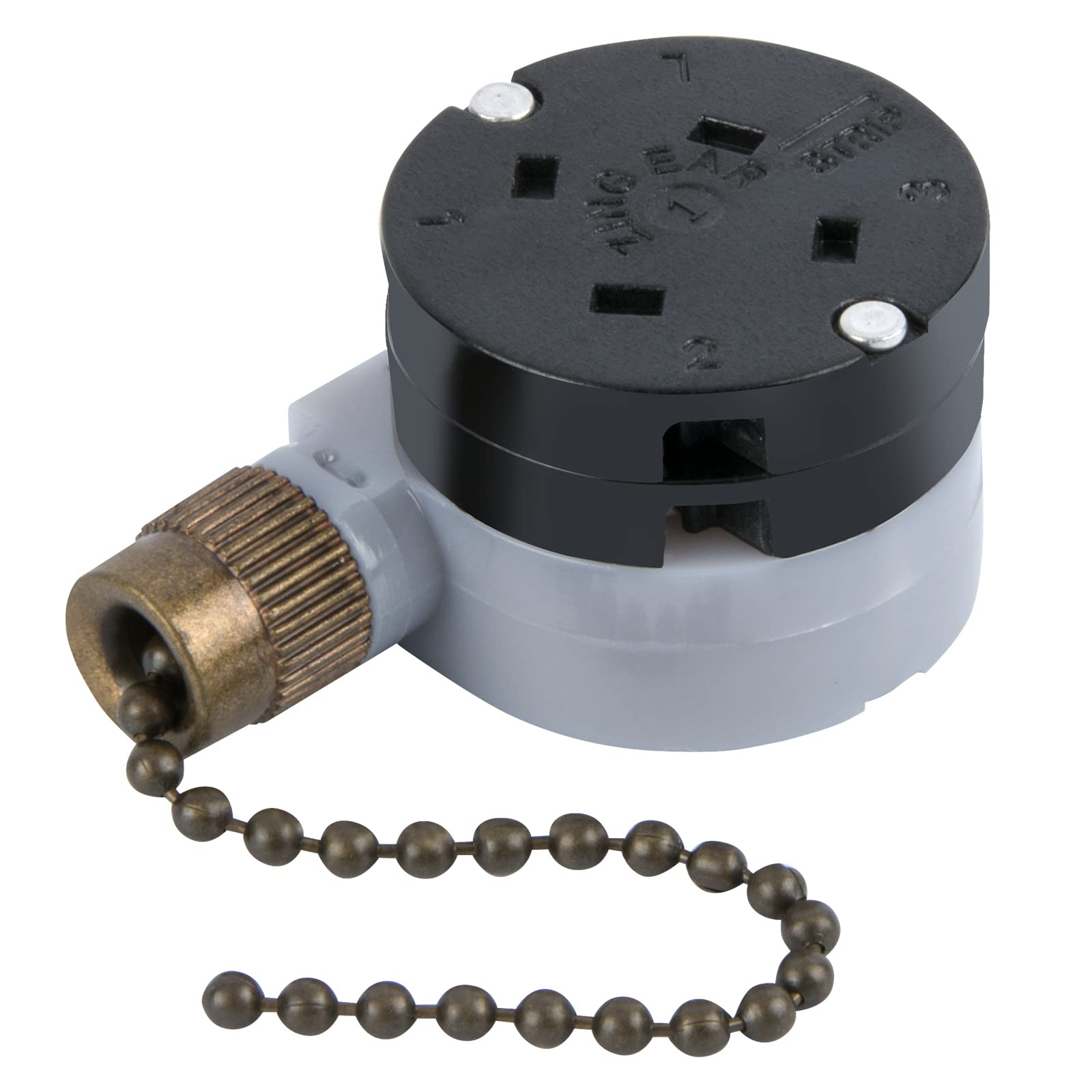 Zing Ear ZE-208D 3-Speed Ceiling Fan Control Switch with 5-8 Wire Pull Chain - Bronze Finish Replacement Part for Ceiling Fans - Perfect for Bedroom, Living Room & Office Fan Speed Control