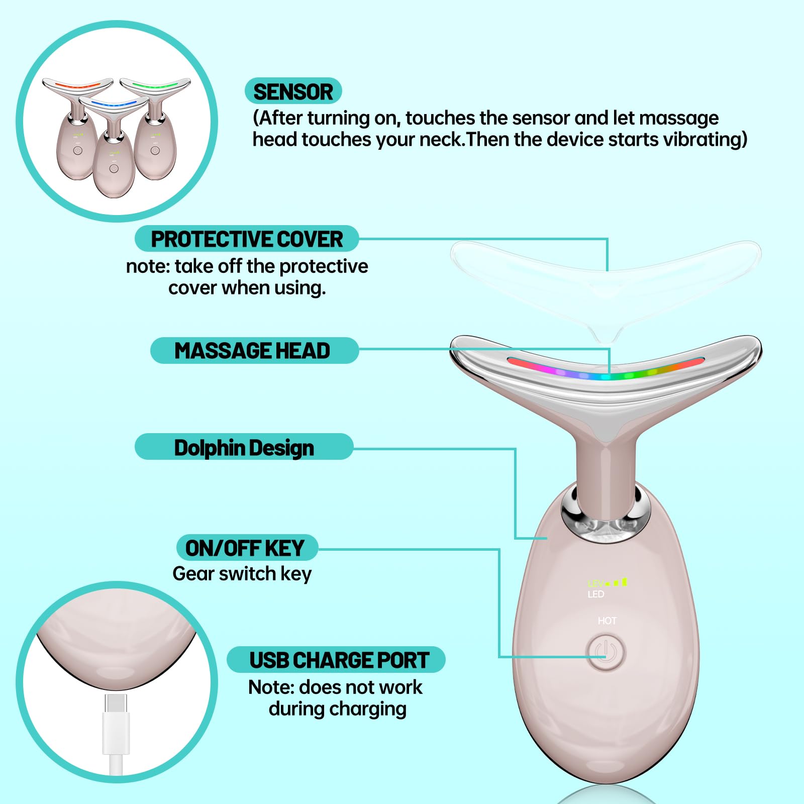 Floverkity LED Red Light Therapy Device for Face - At-Home Skin Care Tool with Anti-Aging Benefits | Perfect for Wrinkle Reduction, Acne Treatment & Glowing Skin