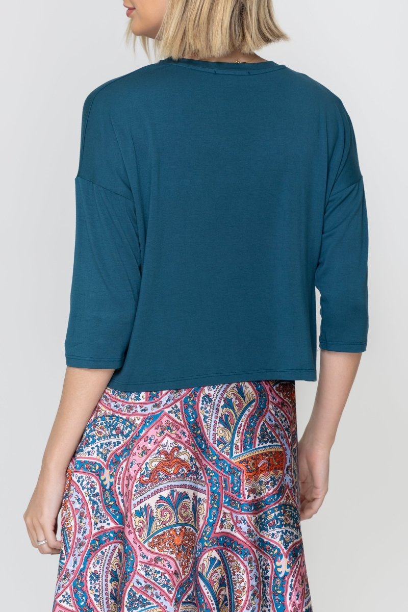 Stylish Cropped Tee in Teal - Trendy Women's Short T-Shirt for Casual Wear, Summer Outfits & Street Fashion