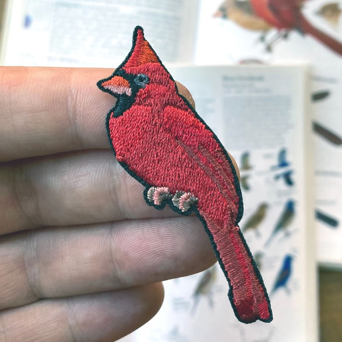 Bird Collective Northern Cardinal Embroidered Patch - Premium Iron-On or Sew-On Applique for Jackets, Hats & Bags - Perfect for DIY Crafts, Outdoor Gear Customization & Nature Lover Gifts