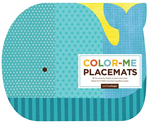 Petit Collage Ocean-Themed Color Me Placemats for Kids - Reusable & Washable Coloring Placemats - Fun Dining & Learning Activity for Toddlers & Preschoolers - Perfect for Restaurants, Travel & Home Use
