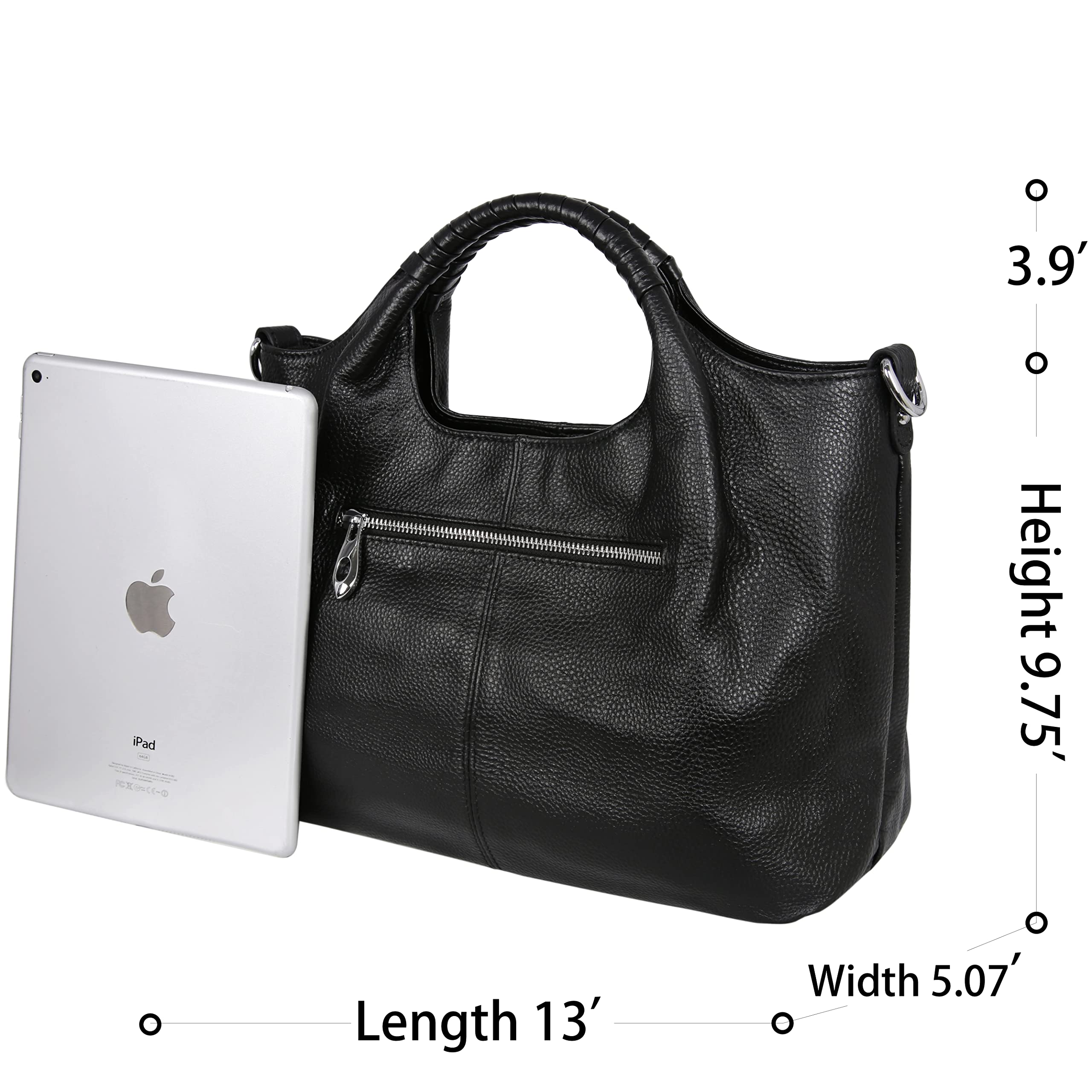 Genuine Leather Top Handle Satchel Bag for Women - Designer Shoulder Bag & Crossbody Purse - Perfect for Work, Travel, and Everyday Use
