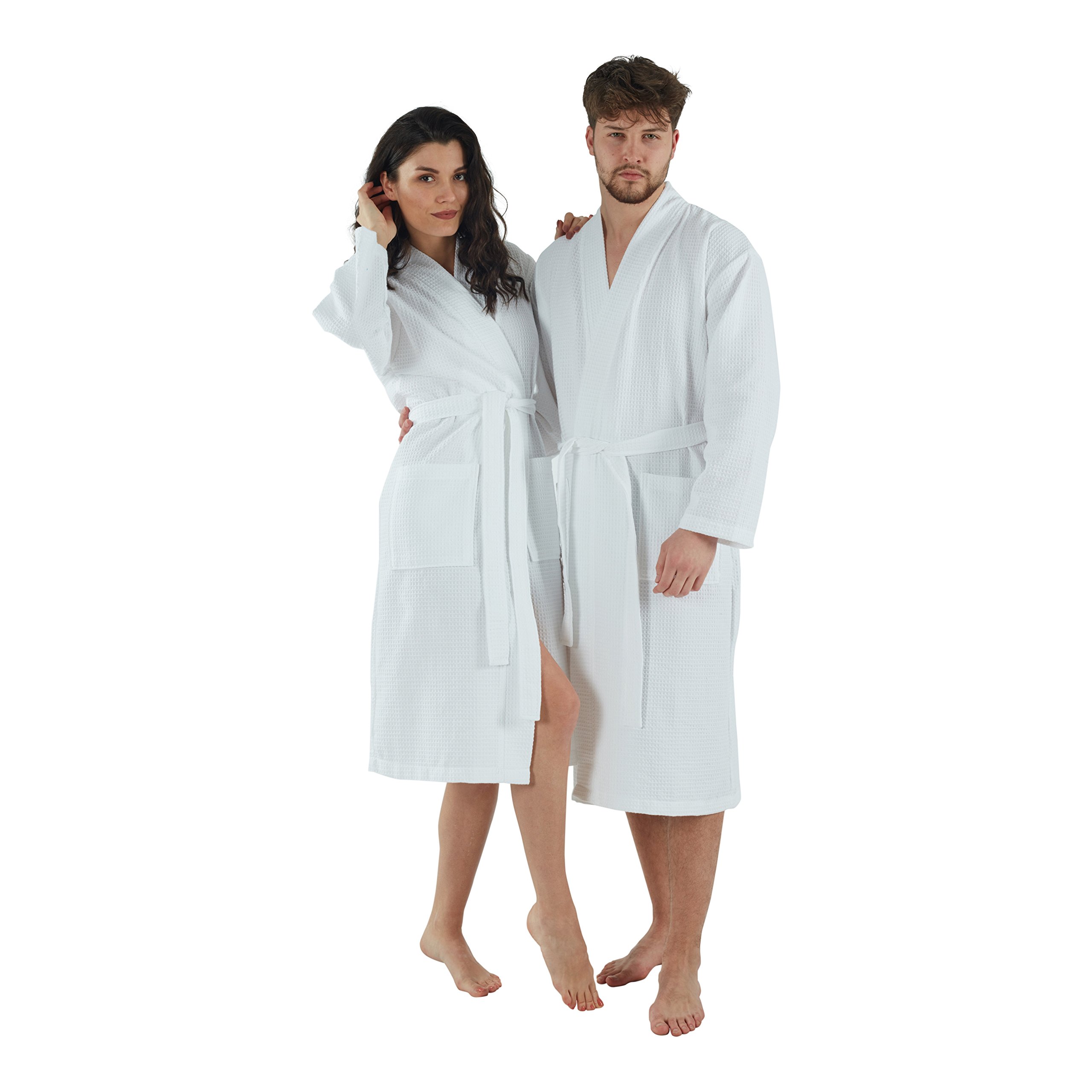 BAGNO MILANO Men's Waffle Robe - Premium Turkish Cotton Bathrobe for Spa, Lounge & Home Relaxation - Soft & Absorbent Mens Robe