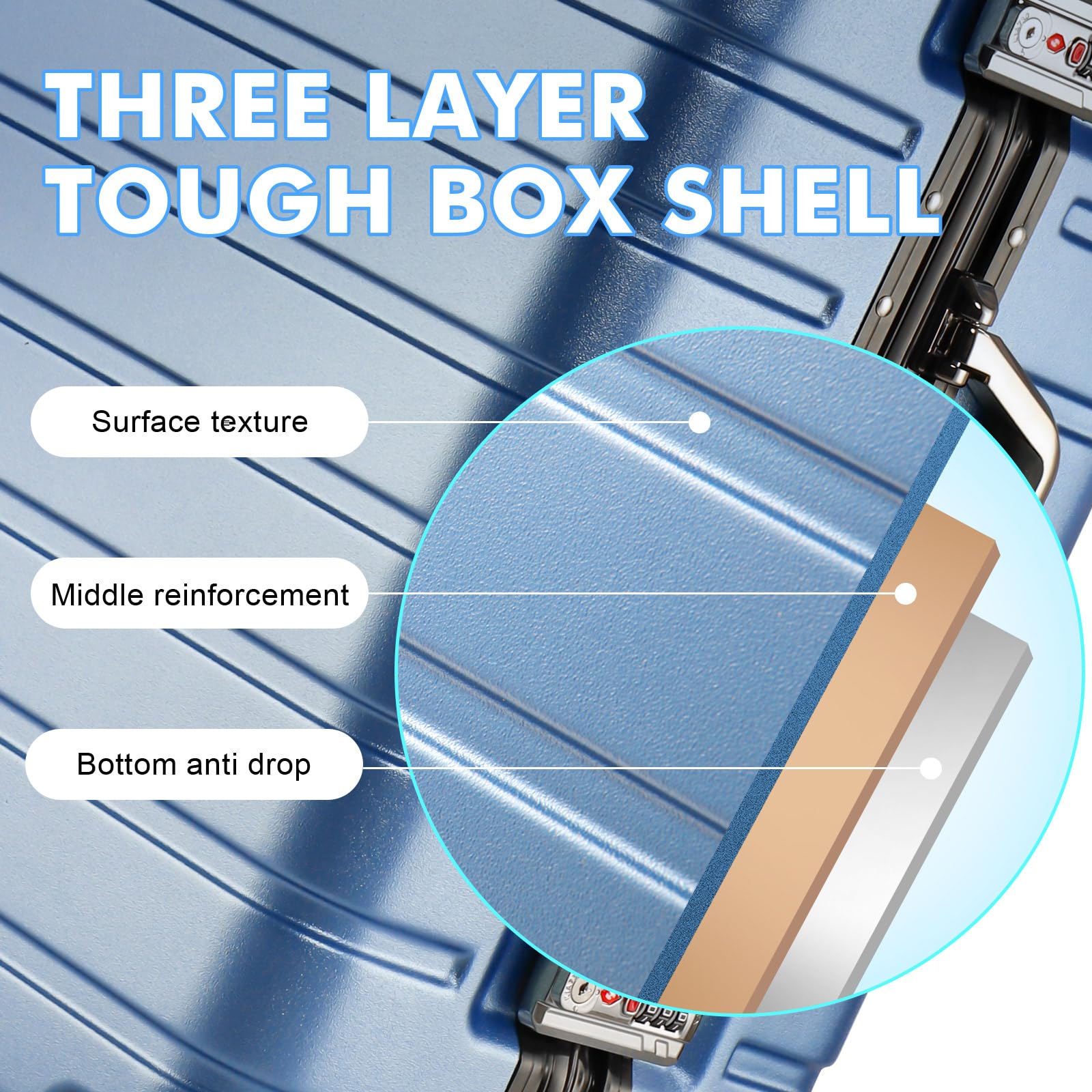 26 Inch Zipperless Checked Luggage with TSA Lock | Scratch-Proof Hardshell Suitcase with Silent Wheels | Lightweight Carry-On for Business Travel & Vacation | Grey Spinner Luggage for Airplane & Train Trips