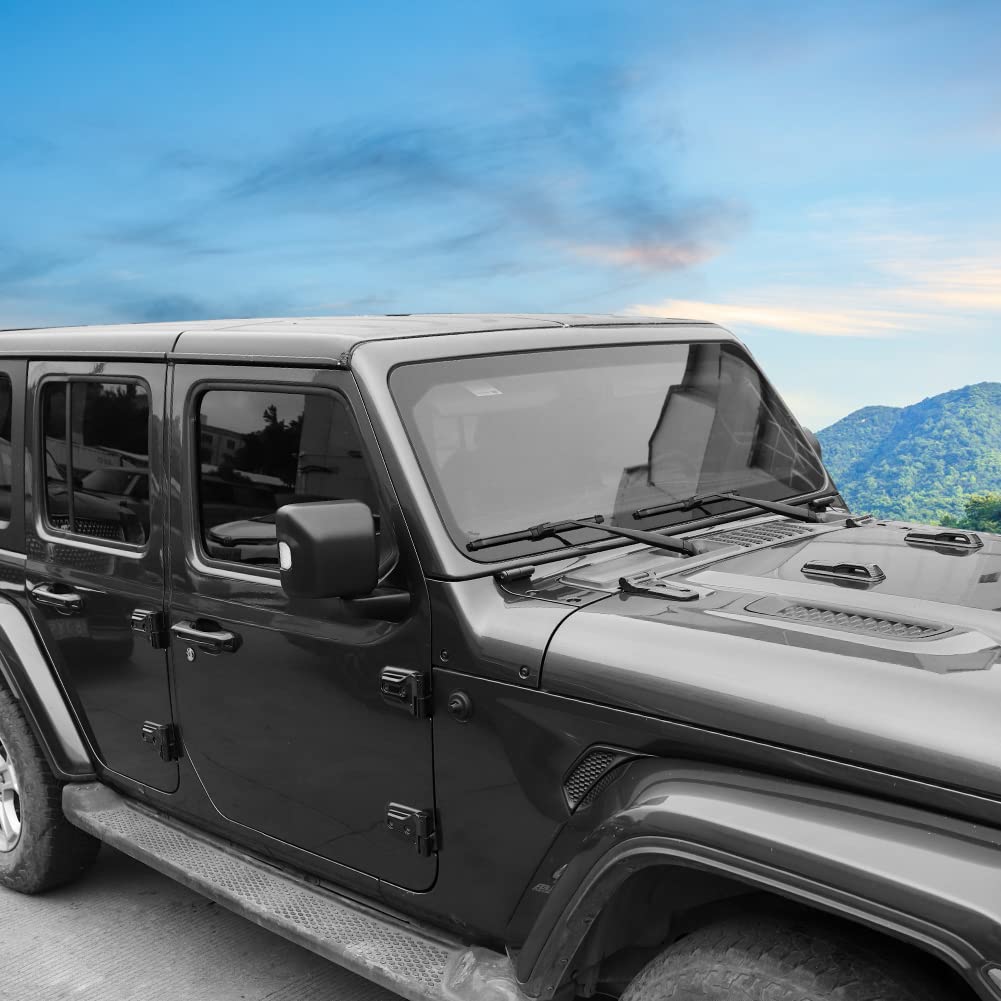 CheroCar 22-Piece Jeep Wrangler JL & JLU Accessories Kit - Hood/Door Hinge Covers, Handle Inserts, Rear Window Hinge Protectors & Wiper Covers (2018+ Models) | Durable Exterior Protection for Off-Road Adventures & Daily Driving