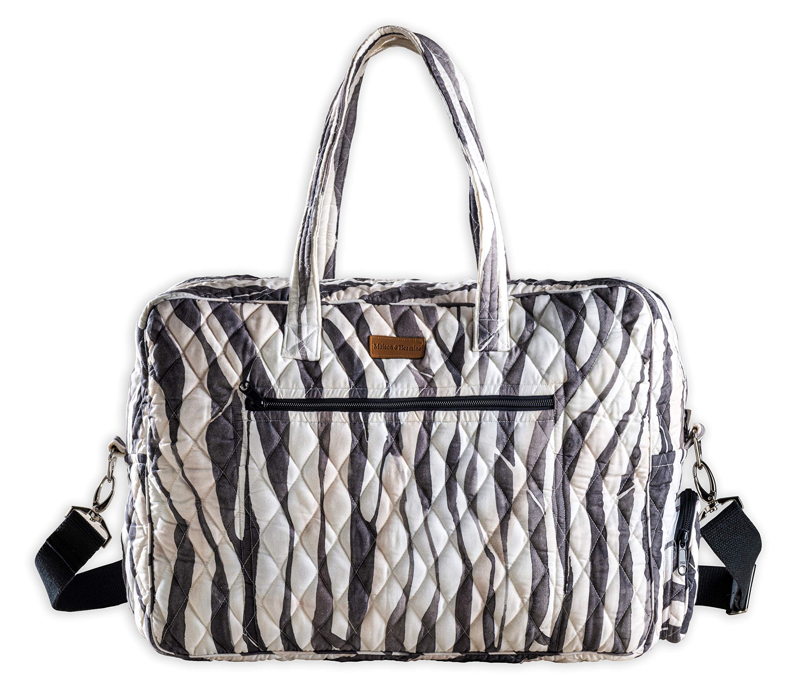 Hermes-Inspired 100% Cotton Handbag for Women - Stylish Shoulder Bag with Zip Pockets | Perfect for Beach, Shopping, Travel & Hiking | Durable & Lightweight Everyday Purse