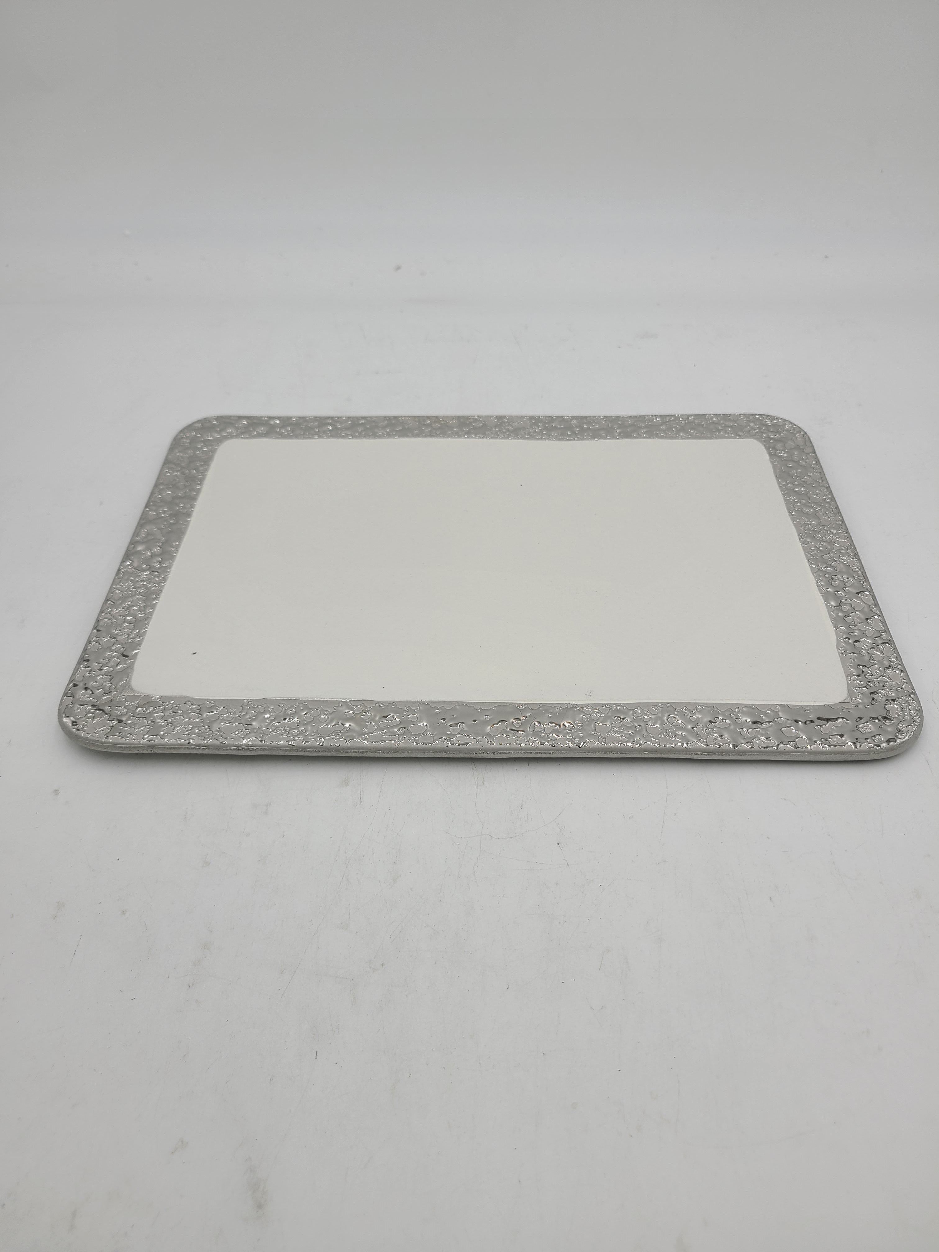 12x8.5 Inch Silver Design Rectangular Plates - Set of 24 - Elegant Dinnerware for Parties, Weddings & Special Occasions