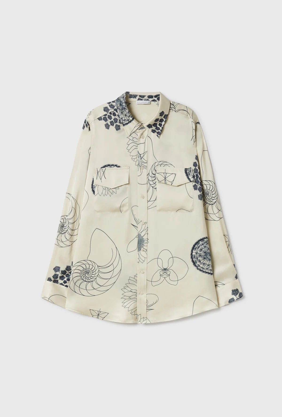 Fibonacci Boyfriend Shirt in Off White - Oversized Casual Button Down Shirt for Women - Perfect for Layering, Office Wear & Weekend Outfits
