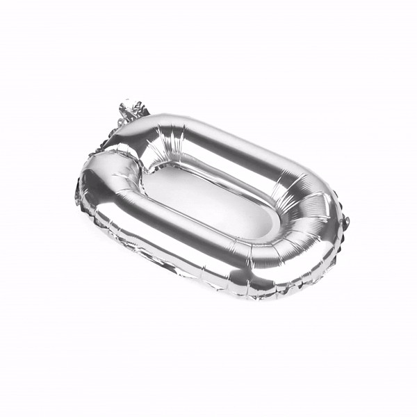 Balloonify Silver Mylar Number 0 Balloon - 16 Inch - 1 Count Box - Perfect for Birthdays, Anniversaries & Graduation Decorations