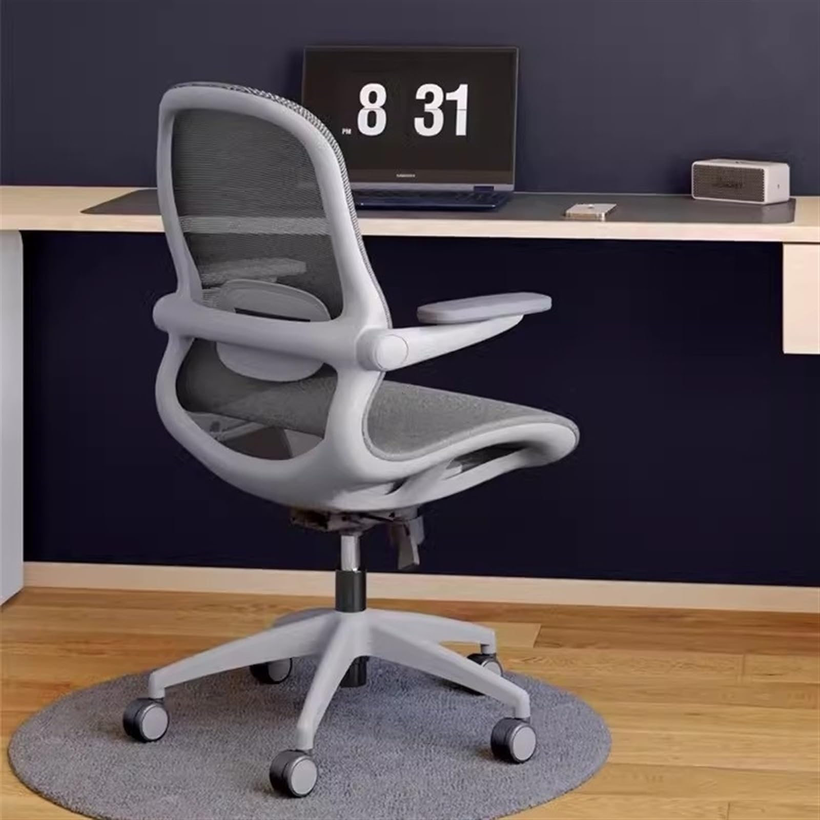 Ergonomic Mesh Office Chair with Adjustable Lumbar Support & Flip-Up Arms - High Back Swivel Computer Task Chair for Home & Office Workspace (Red) - Perfect for Long Hours of Sitting & Comfortable Working