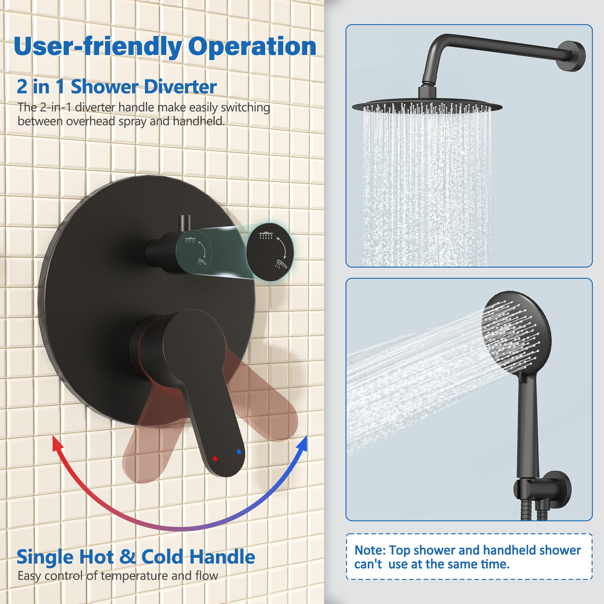 Gabrylly Matte Black Shower System - 10