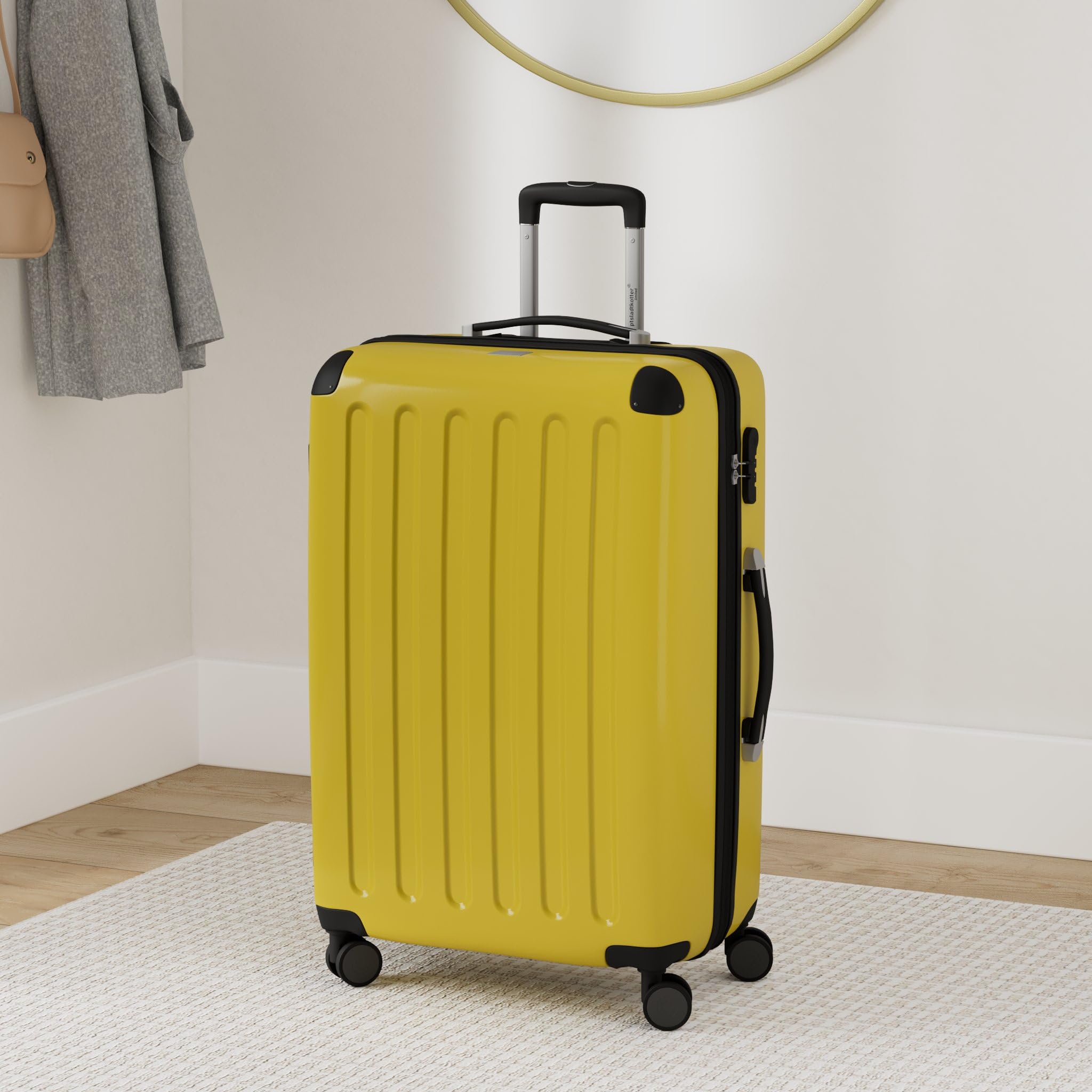 Premium Yellow 75cm Hand Luggage Carry-on Suitcase - Lightweight Durable Cabin Bag for Business Travel & Weekend Getaways