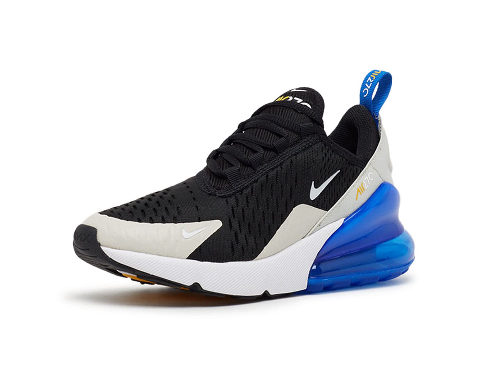 Nike Air Max 270 Kids Running Shoes - Black/White/Game Royal (943345 050) - Size 4 - Comfortable Athletic Sneakers for Boys & Girls - Perfect for School, Sports & Everyday Wear
