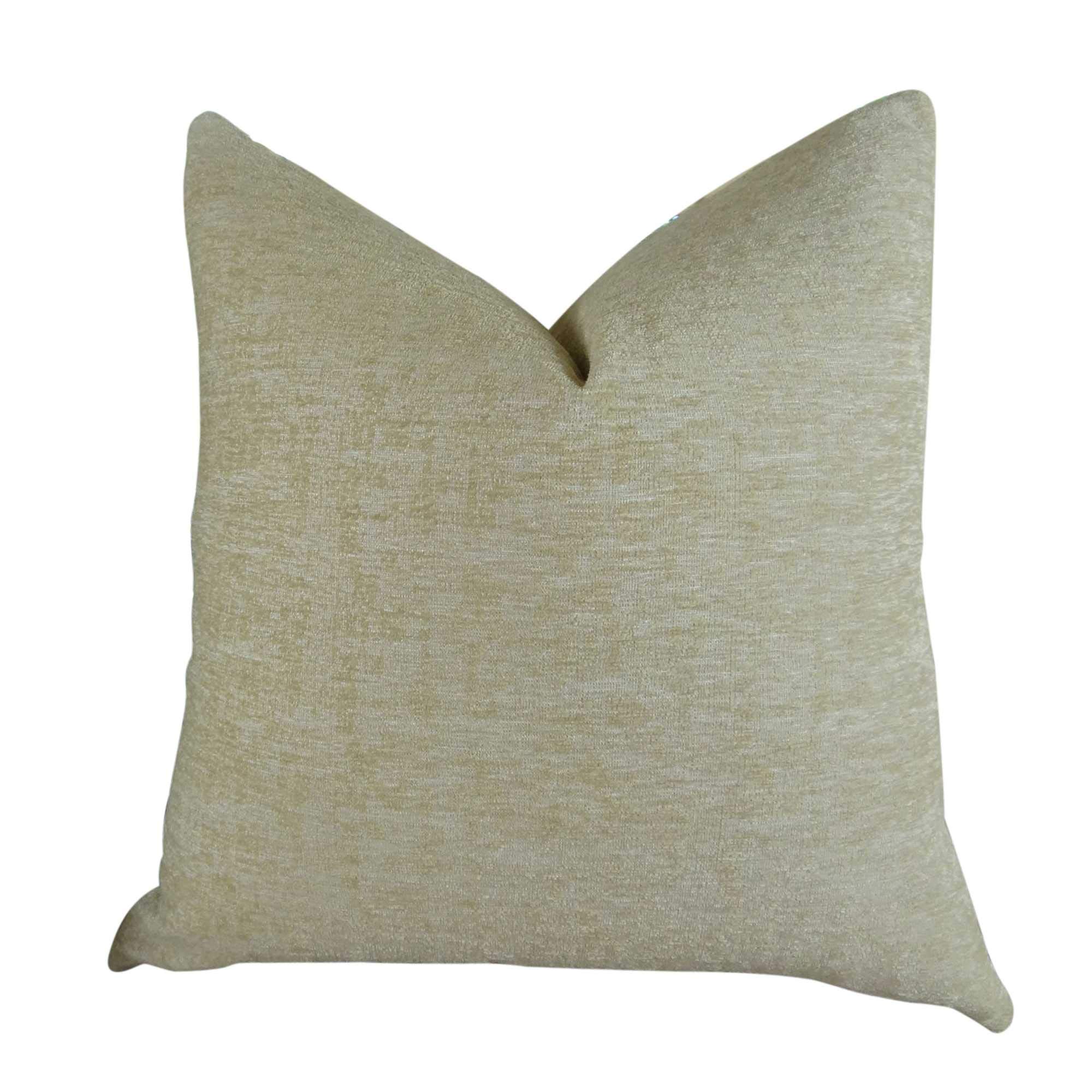 Plutus Chic Stripe Saffron Handmade Throw Pillow 20x36 Inches - King Size Decorative Cushion Cover in Orange, Olive & Cream - Perfect for Sofa, Bedroom & Living Room Decor