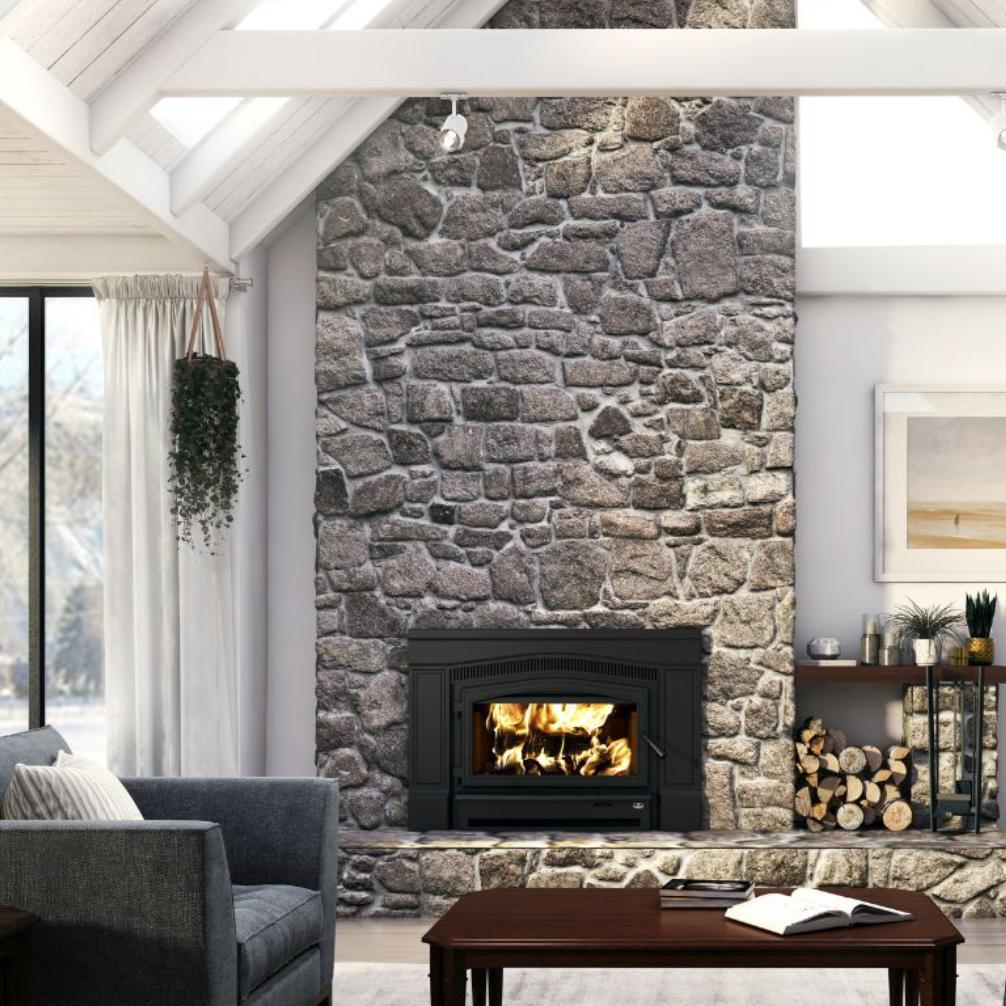 Osburn Matrix 2700 EPA Certified Wood Burning Fireplace Insert with Blower - High Efficiency Heating for Home & Cabin - Perfect for Living Rooms, Basements, and Winter Warmth