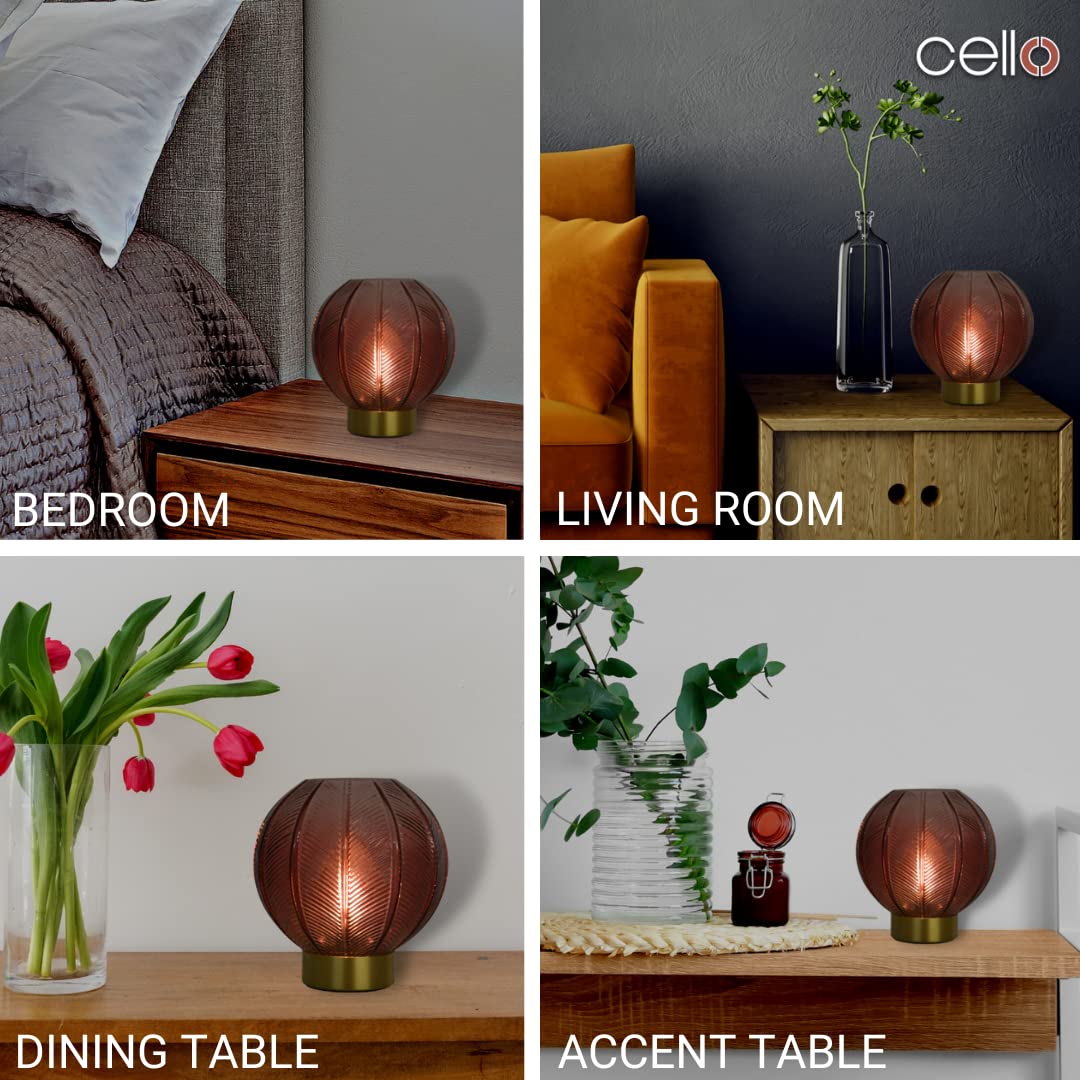 Cello Lighting Orb Medium Dark Red Pendant Light - Modern Ceiling Fixture for Living Room, Bedroom, or Dining Area